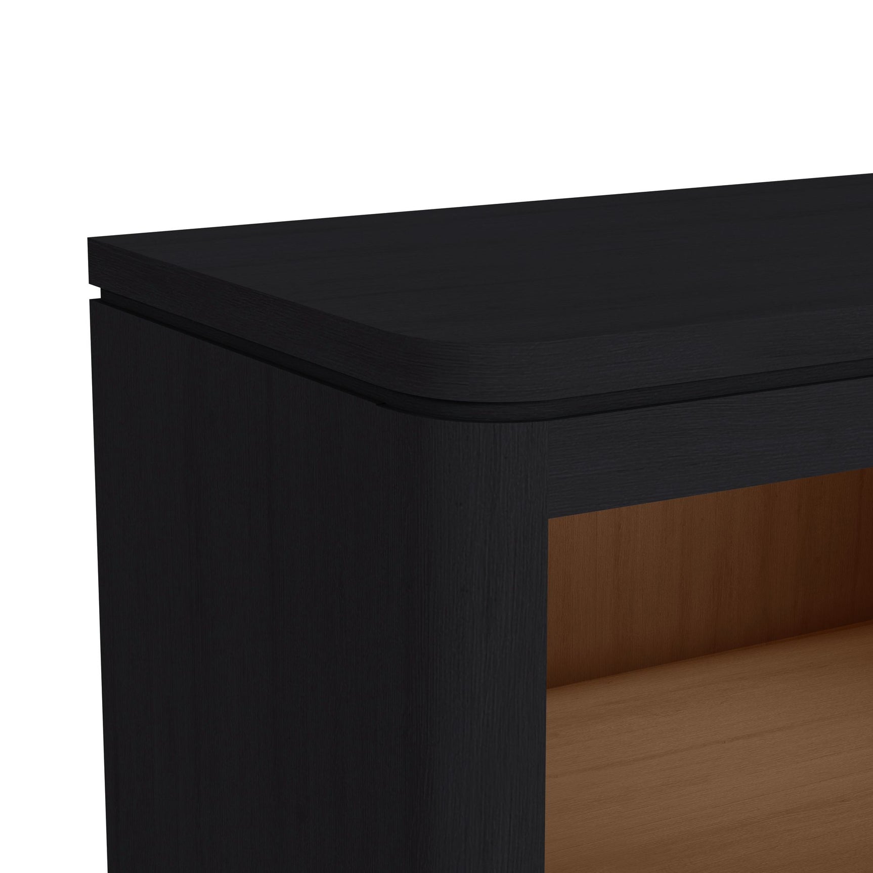 Rosalie Nightstand with USB and LED in Black