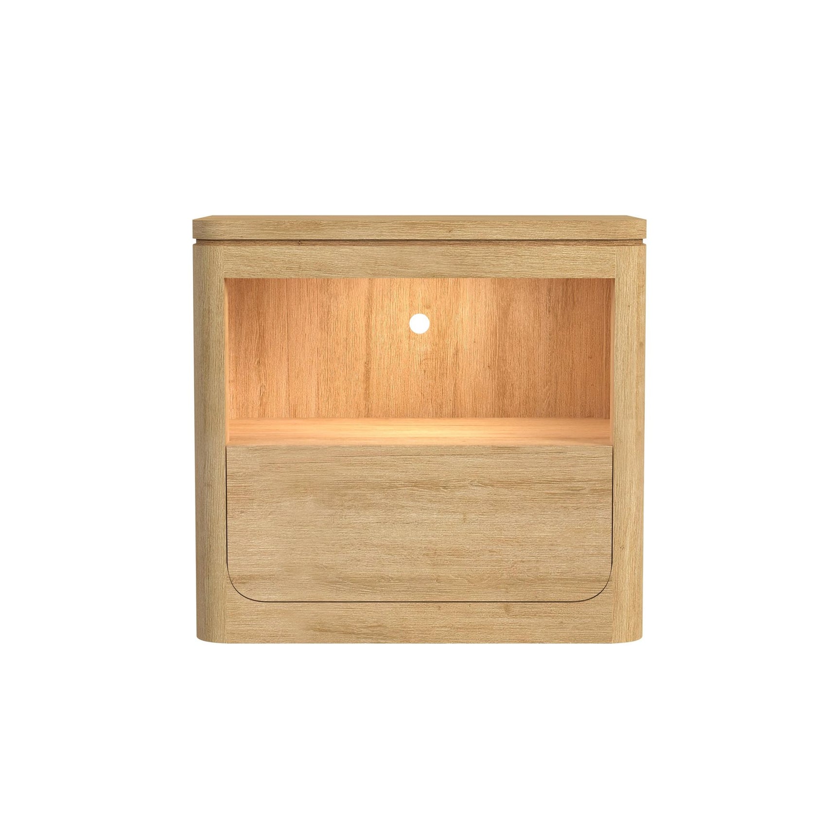Rosalie Nightstand with USB & LED in Natural - Tampa Furniture Outlet