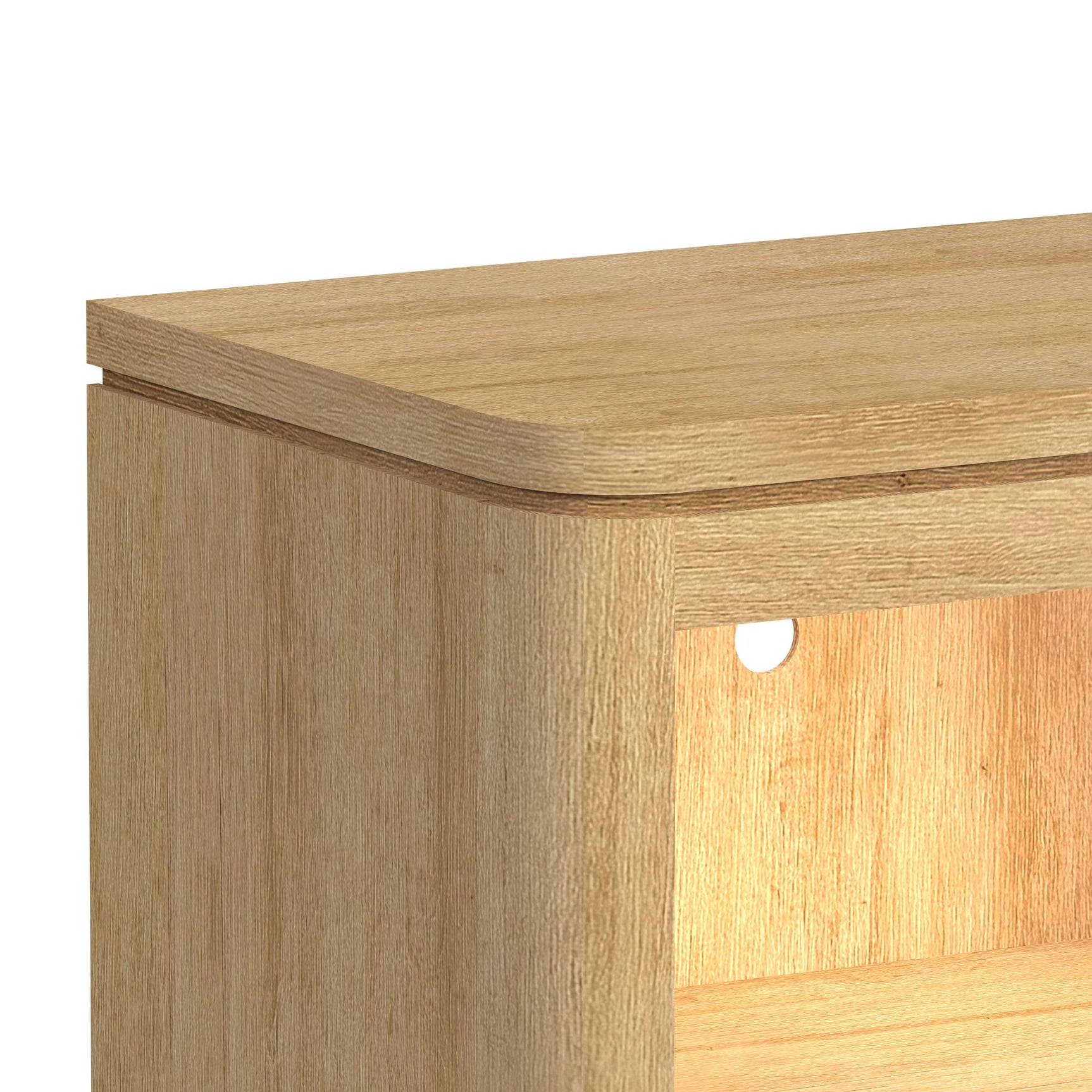 Rosalie Nightstand with USB & LED in Natural