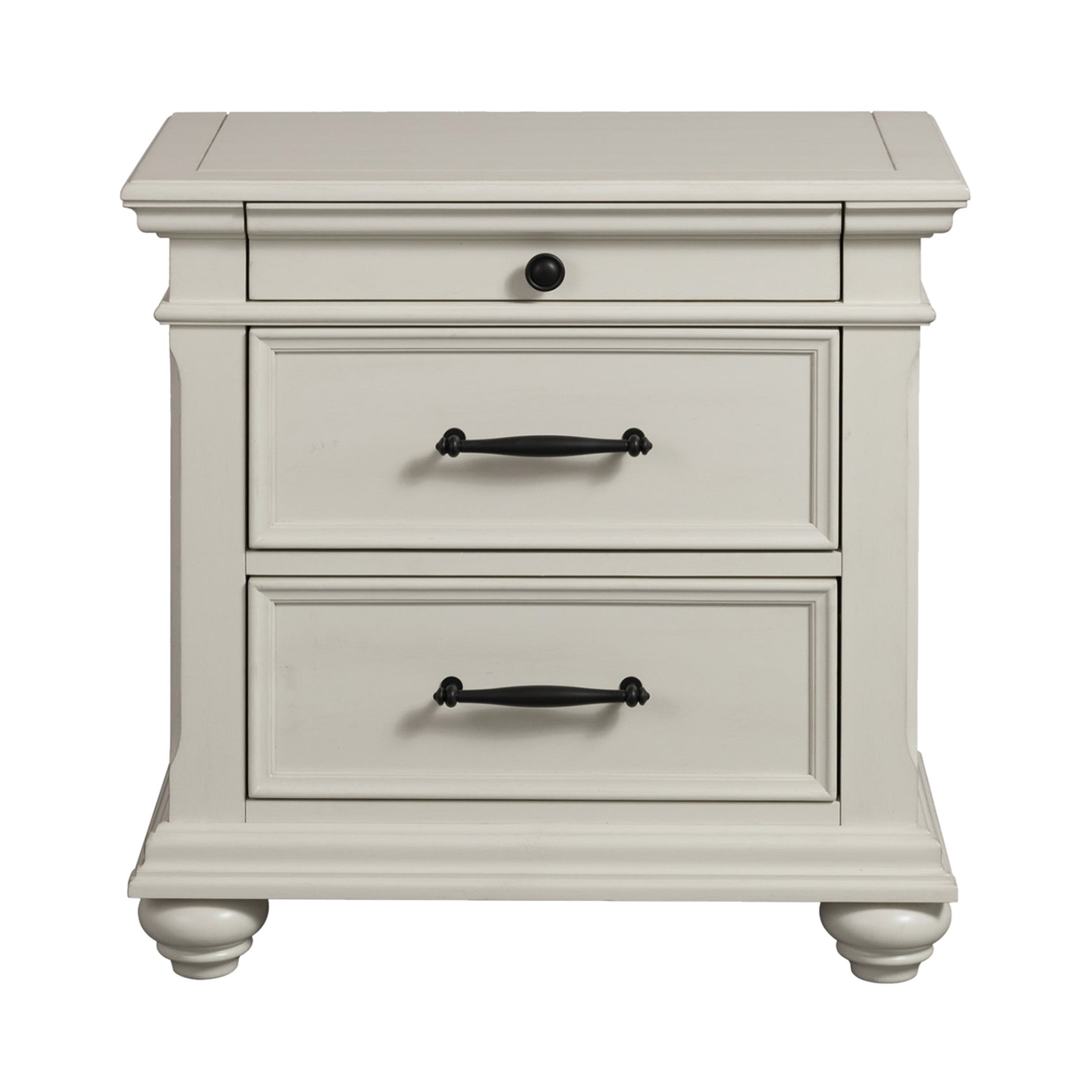 Slater Nightstand w/USB in Antique White