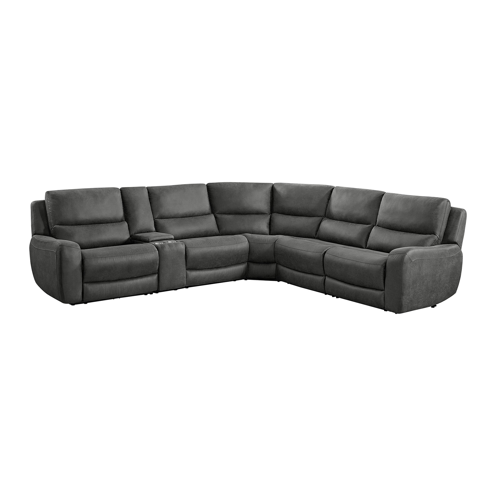 Saber Modular RHF Power Motion Recliner in Texas Granite - Tampa Furniture Outlet