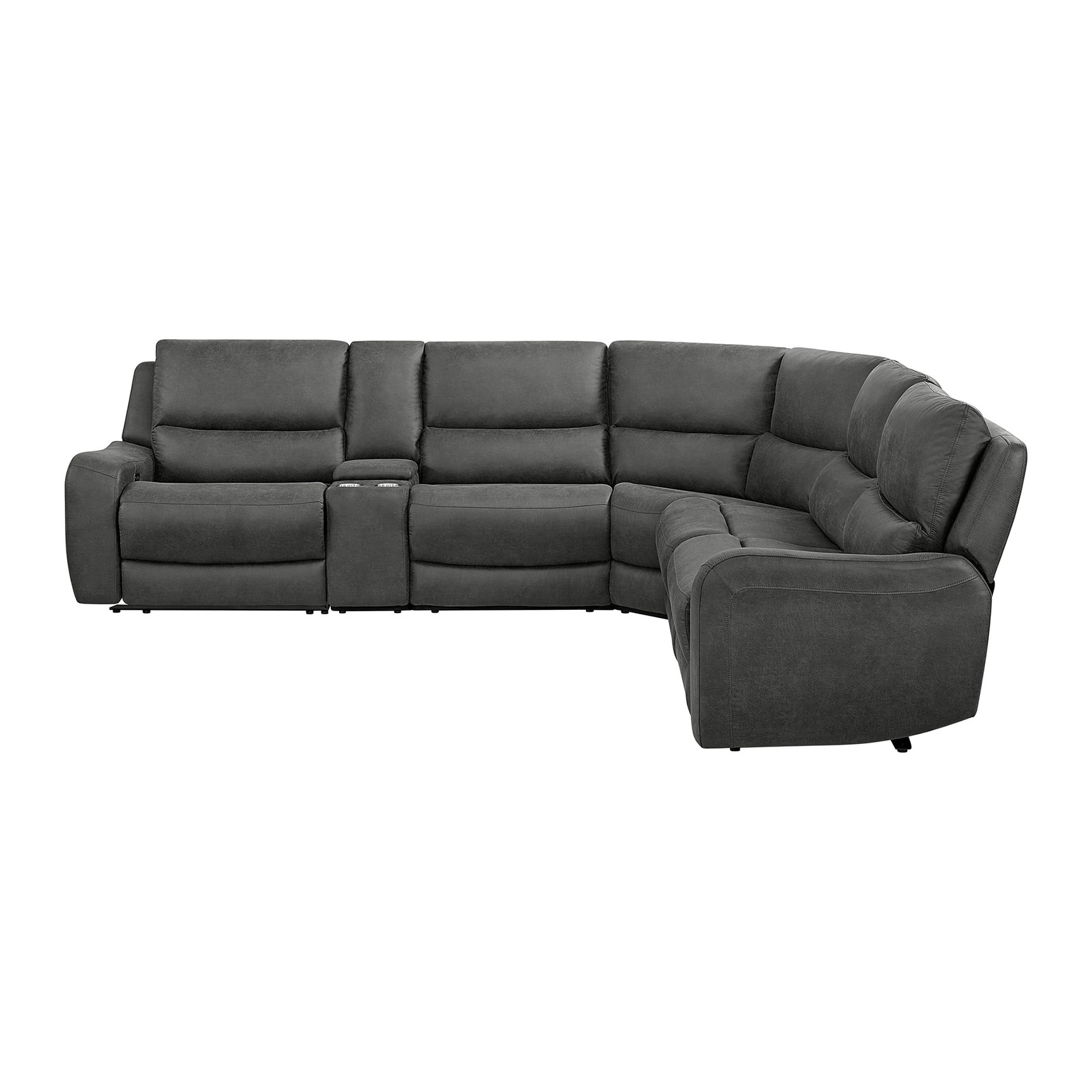 Saber Modular RHF Power Motion Recliner in Texas Granite - Tampa Furniture Outlet