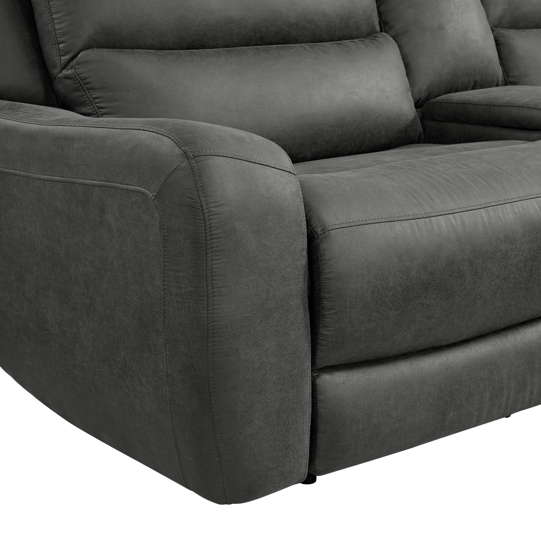 Saber Modular RHF Power Motion Recliner in Texas Granite - Tampa Furniture Outlet