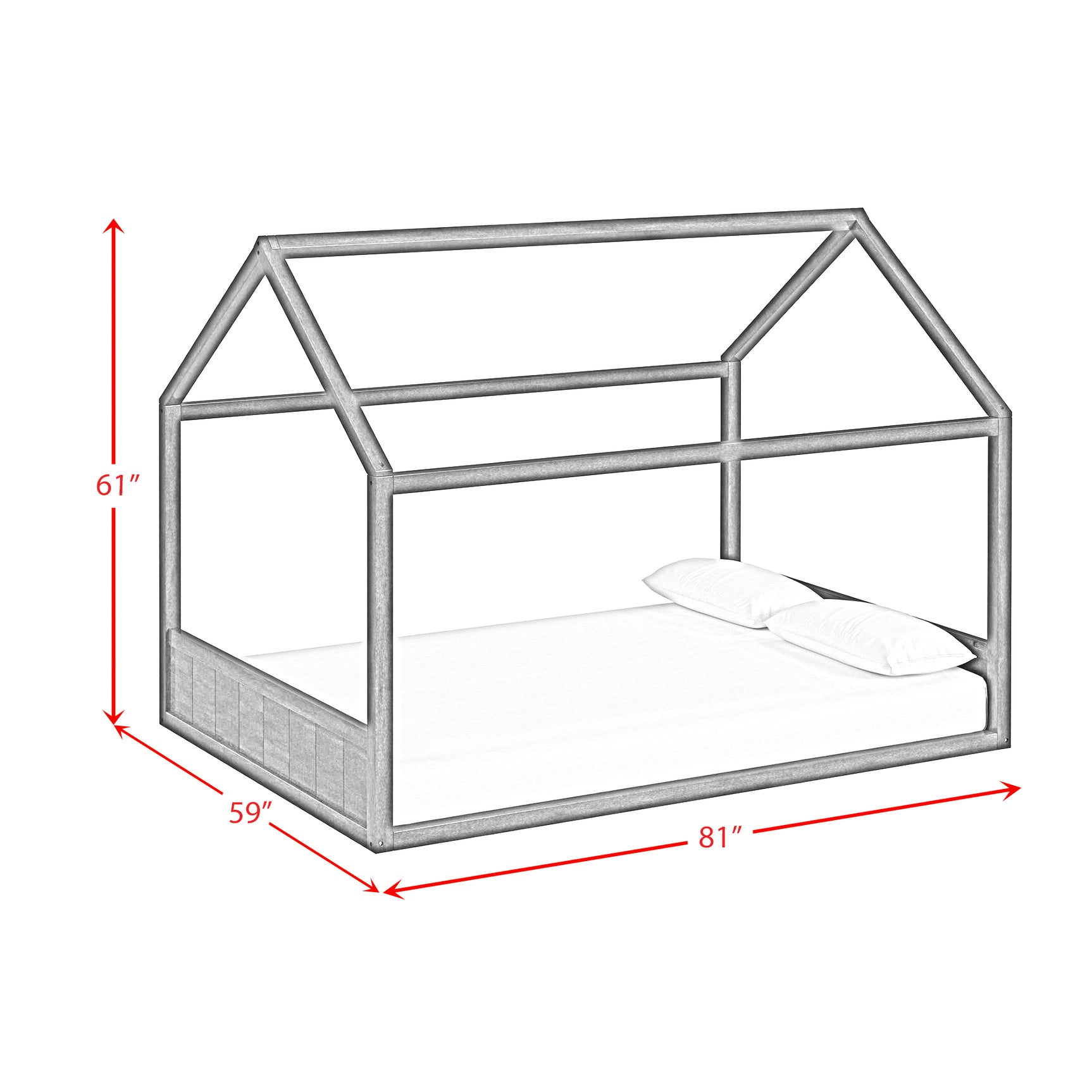 Sami Full Montessori Bed in Grey