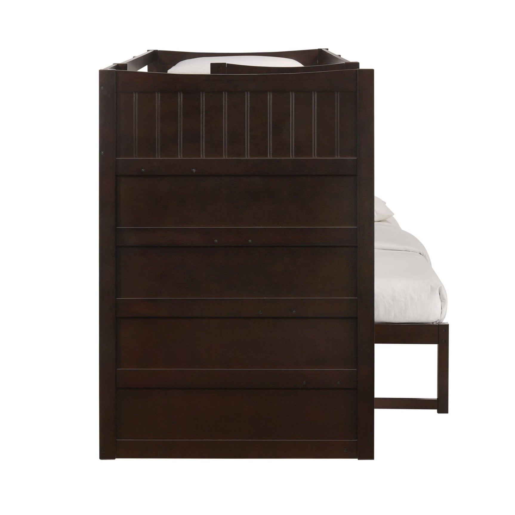 Sami Twin Over Full Step Bunk with Left HB in Espresso