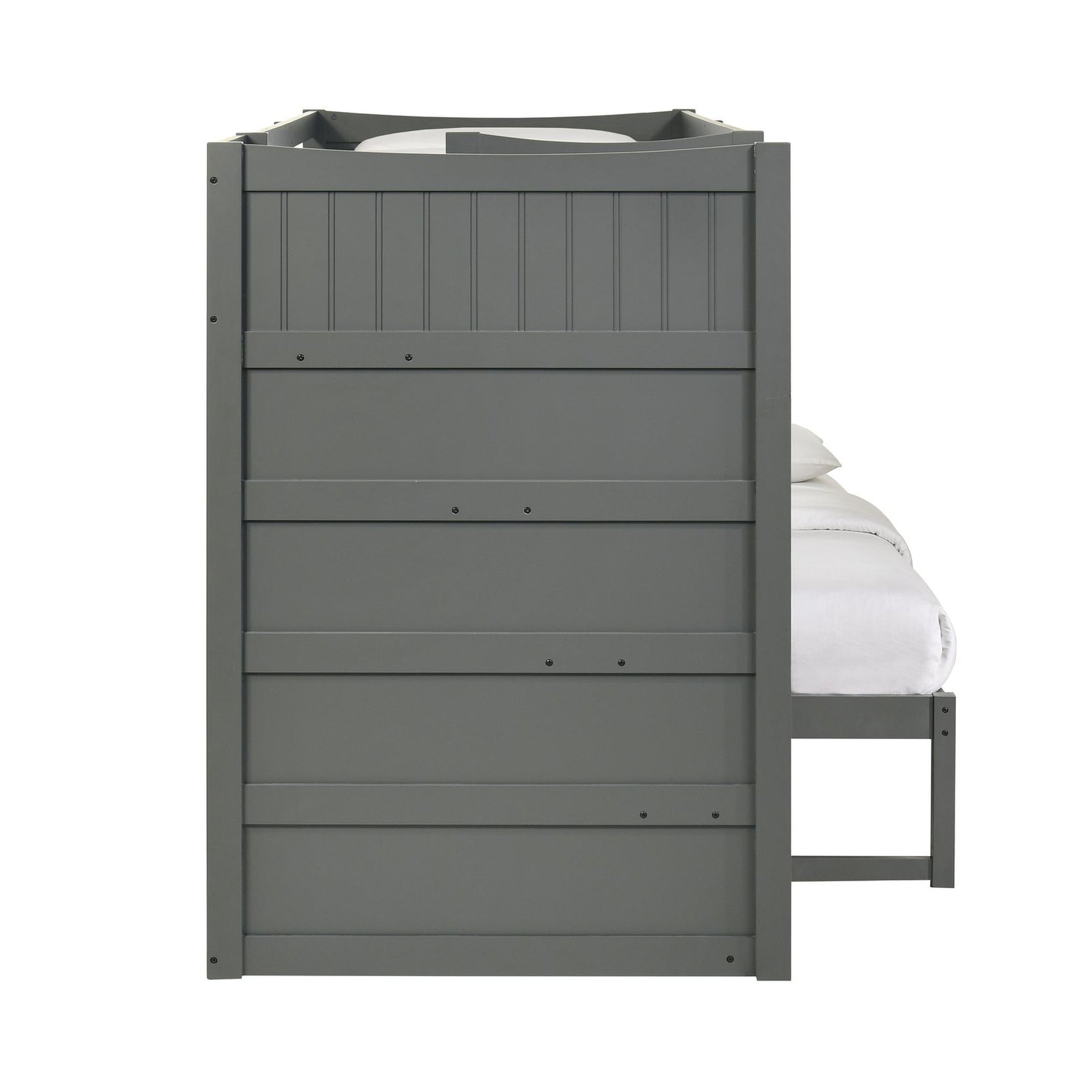 Sami Twin Over Full Step Bunk with Left HB in Grey