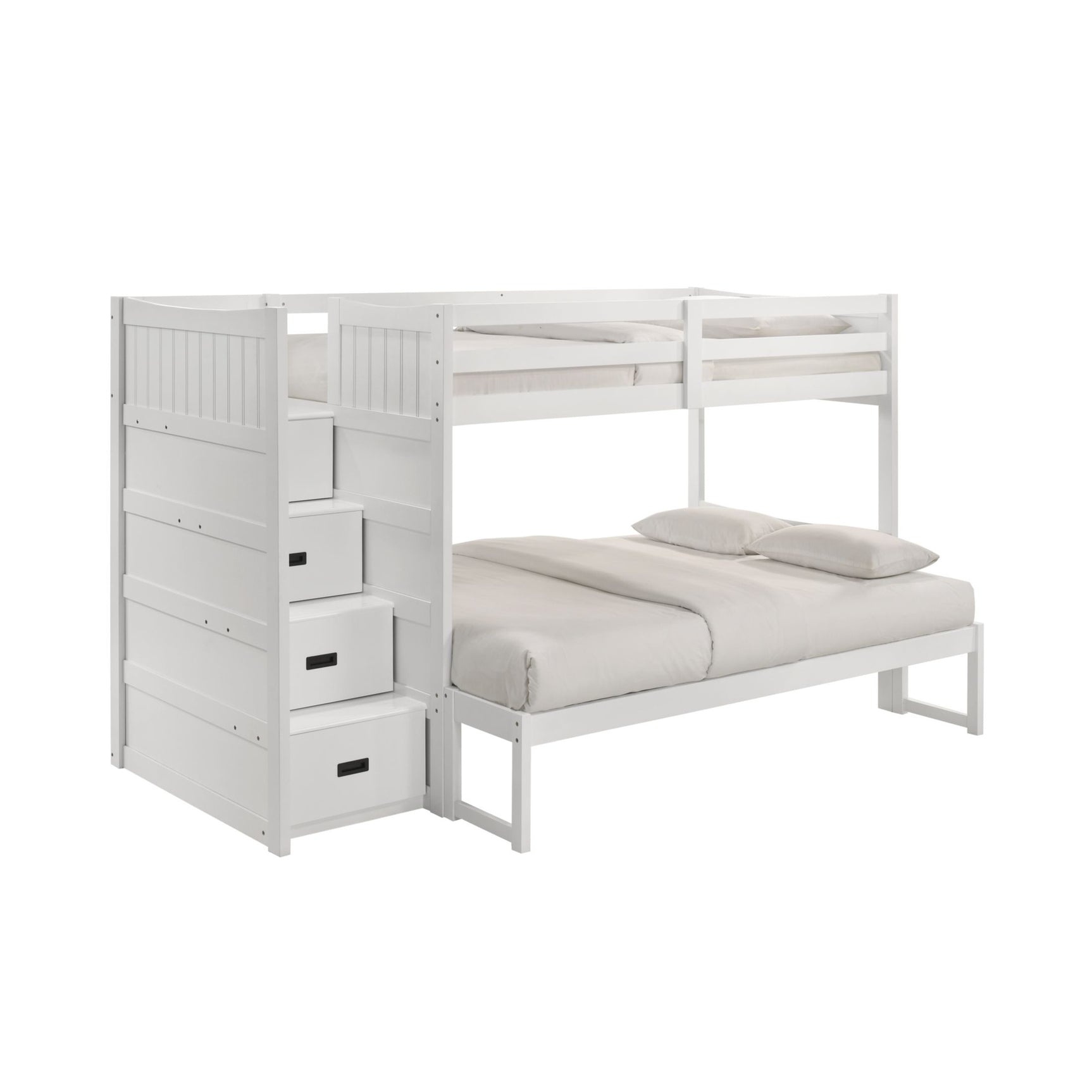 Sami Twin Over Full Step Bunk with Left HB in White