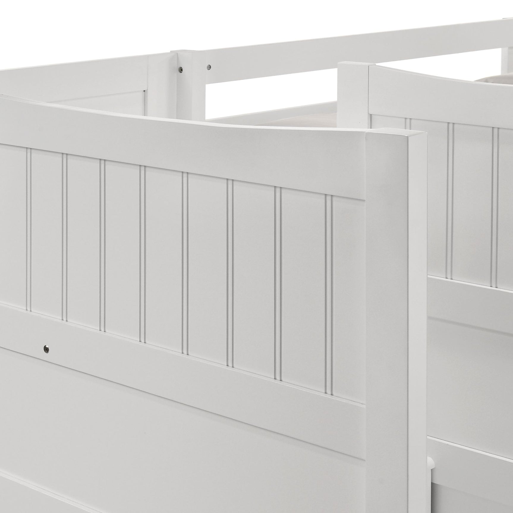 Sami Twin Over Twin Step Bunk with Left HB in White