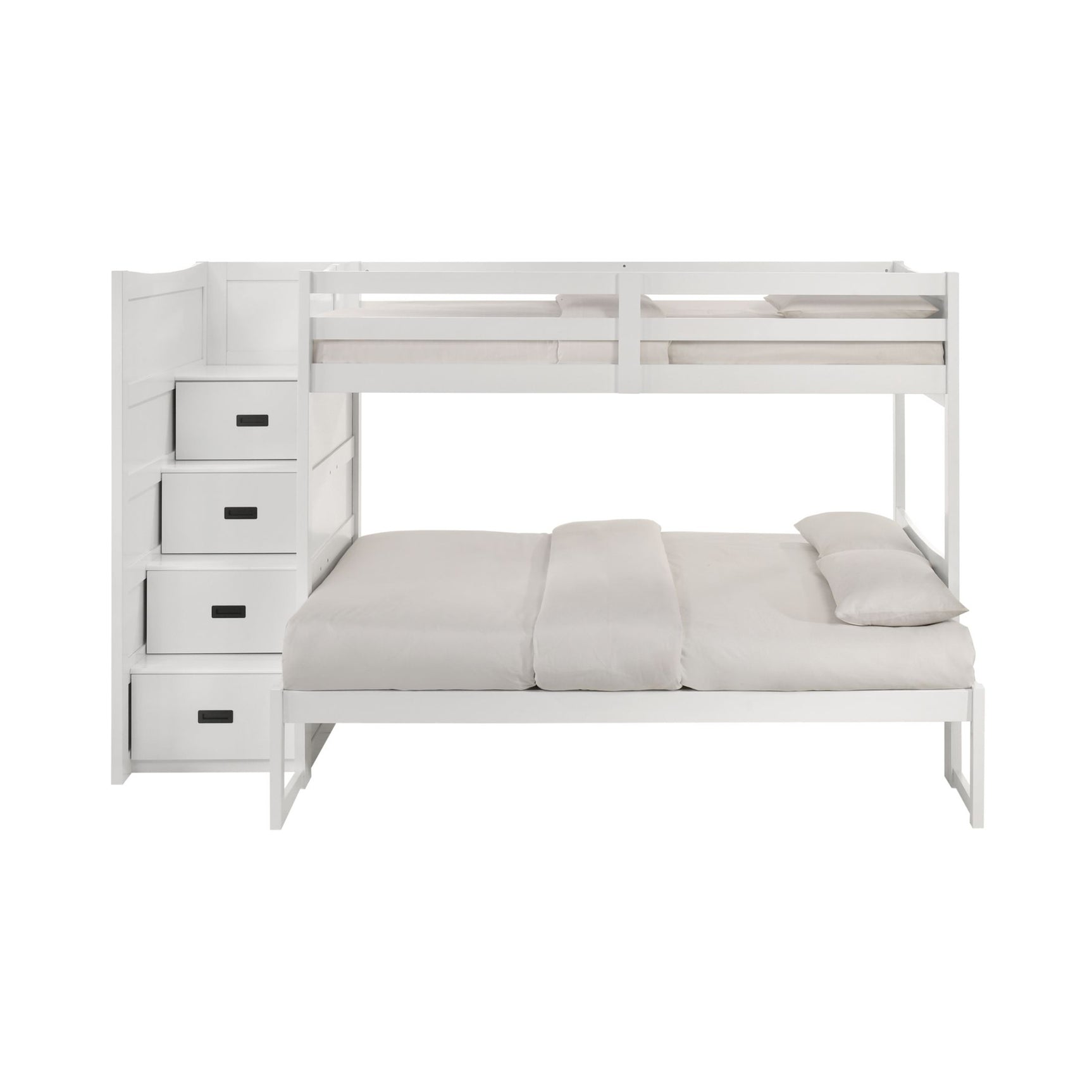 Sami Twin Over Full Step Bunk with Left HB in White