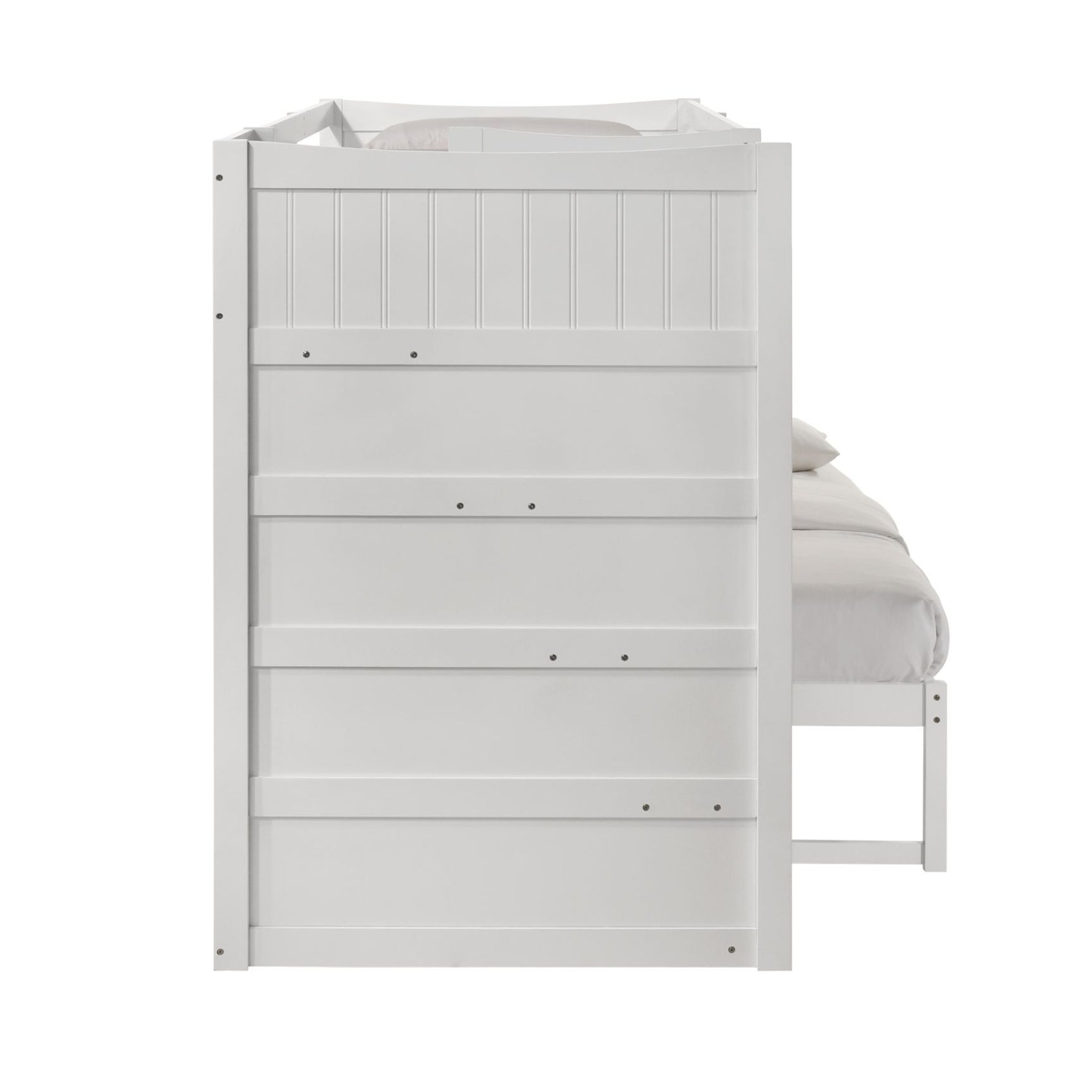 Sami Twin Over Full Step Bunk with Left HB in White