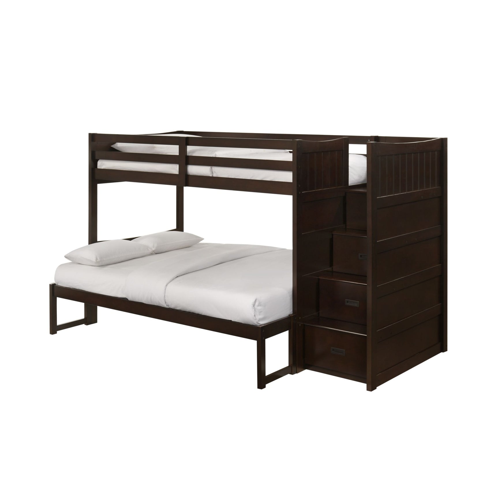 Sami Twin Over Full Step Bunk with Right HB in Espresso