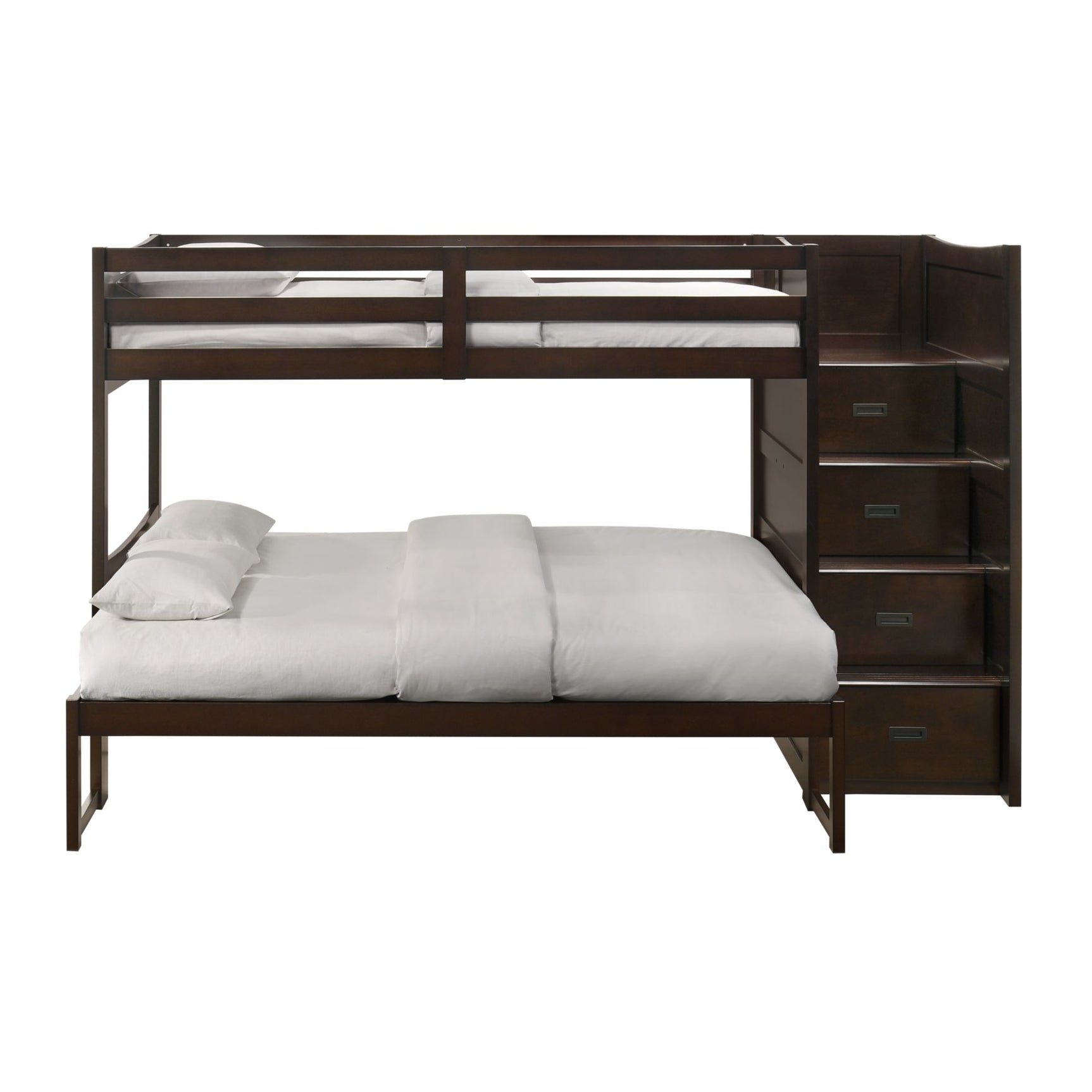 Sami Twin Over Full Step Bunk with Right HB in Espresso - Tampa Furniture Outlet