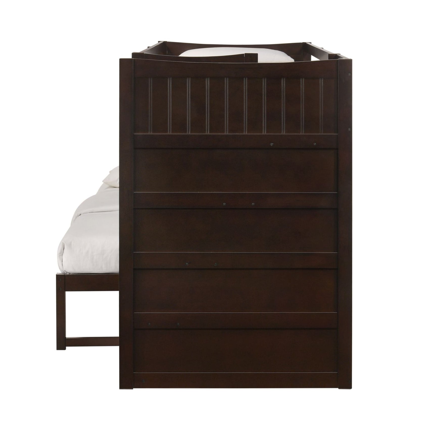 Sami Twin Over Full Step Bunk with Right HB in Espresso
