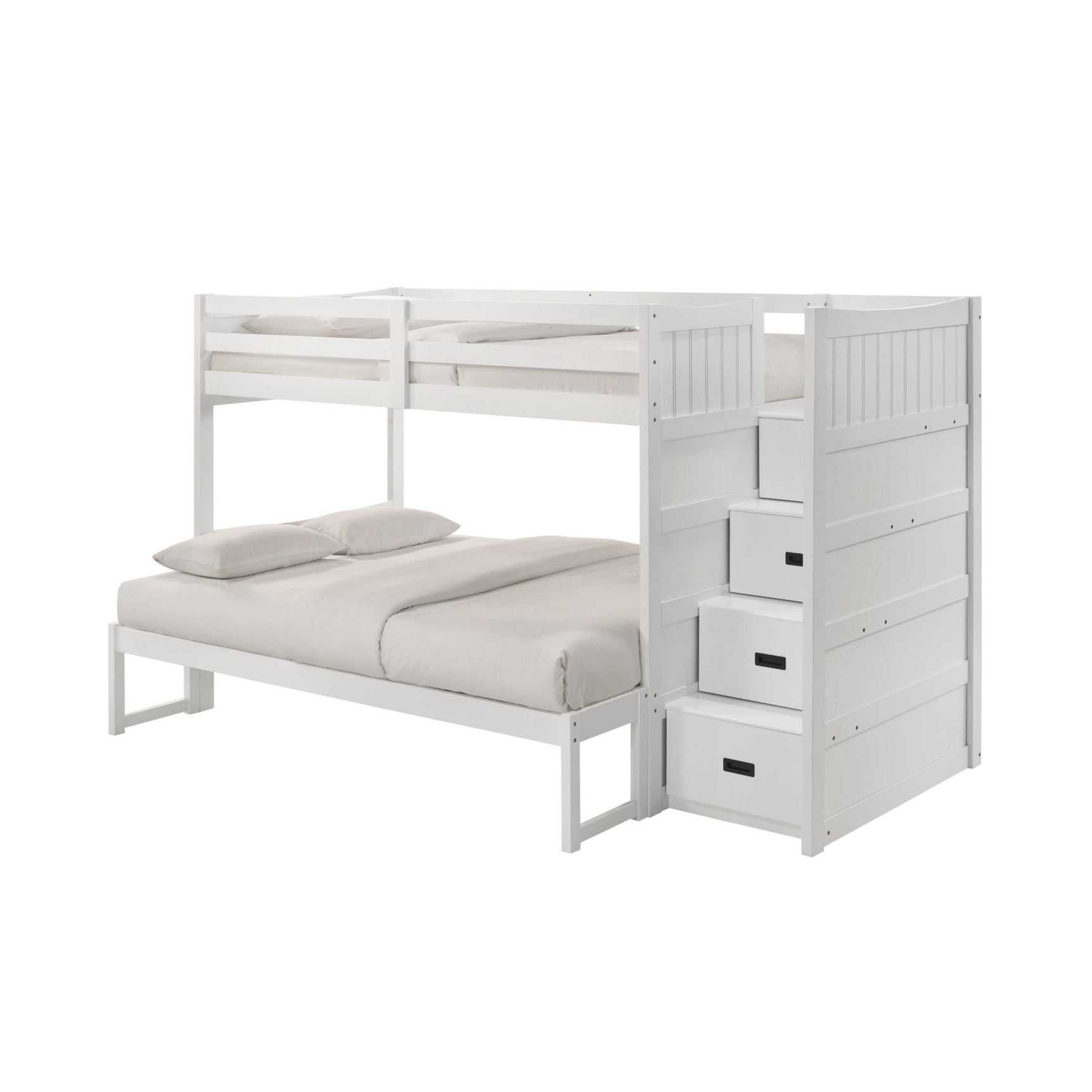 Sami Twin Over Full Step Bunk with Right HB in White
