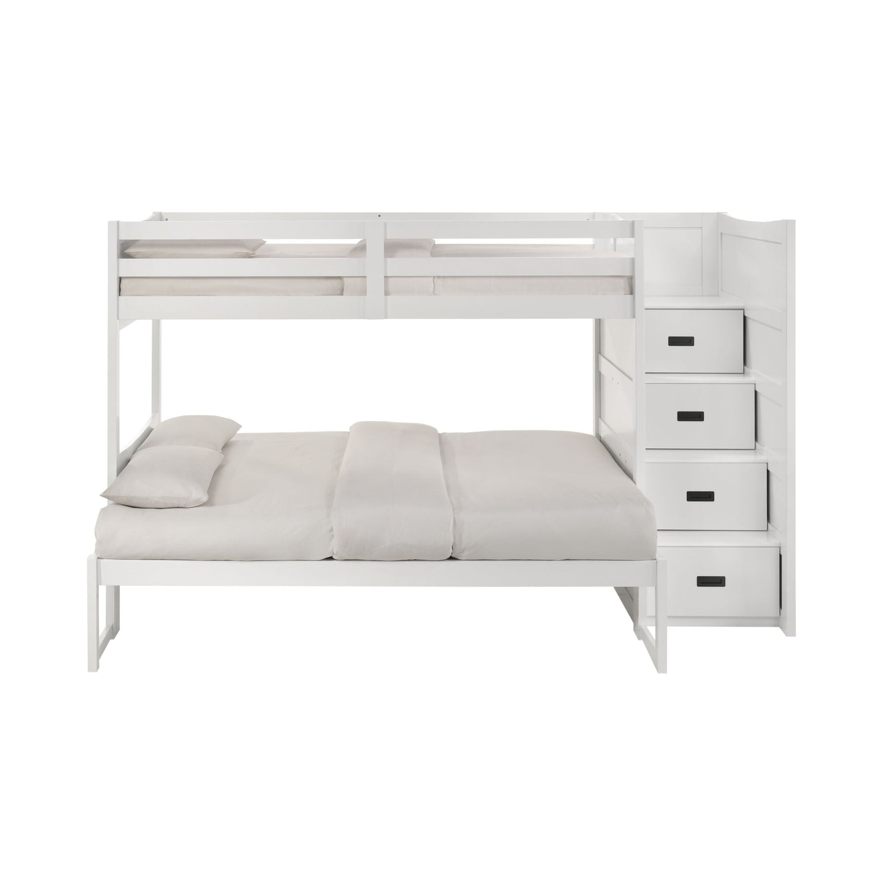 Sami Twin Over Full Step Bunk with Right HB in White