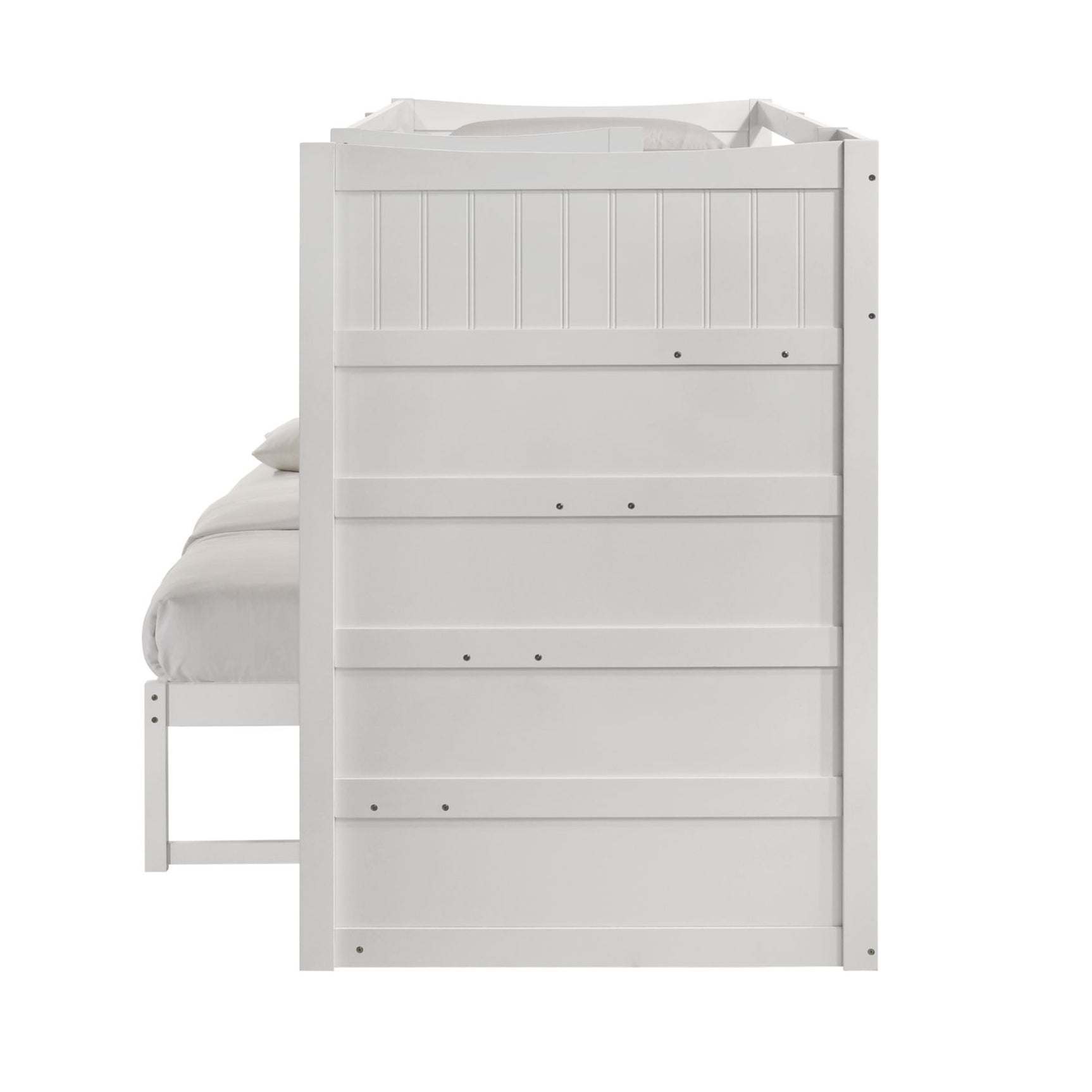 Sami Twin Over Full Step Bunk with Right HB in White