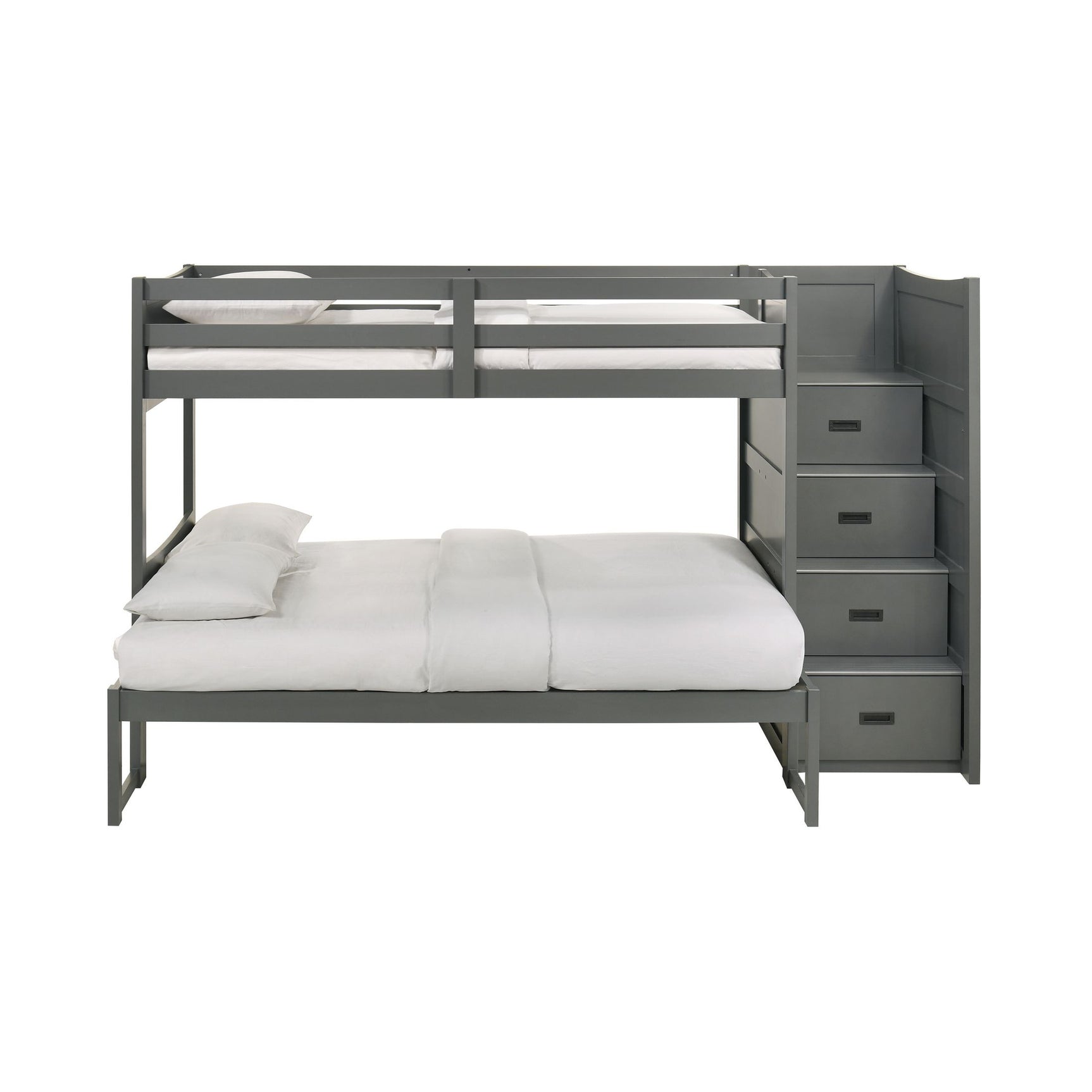 Sami Twin Over Full Step Bunk with Right HB in Grey