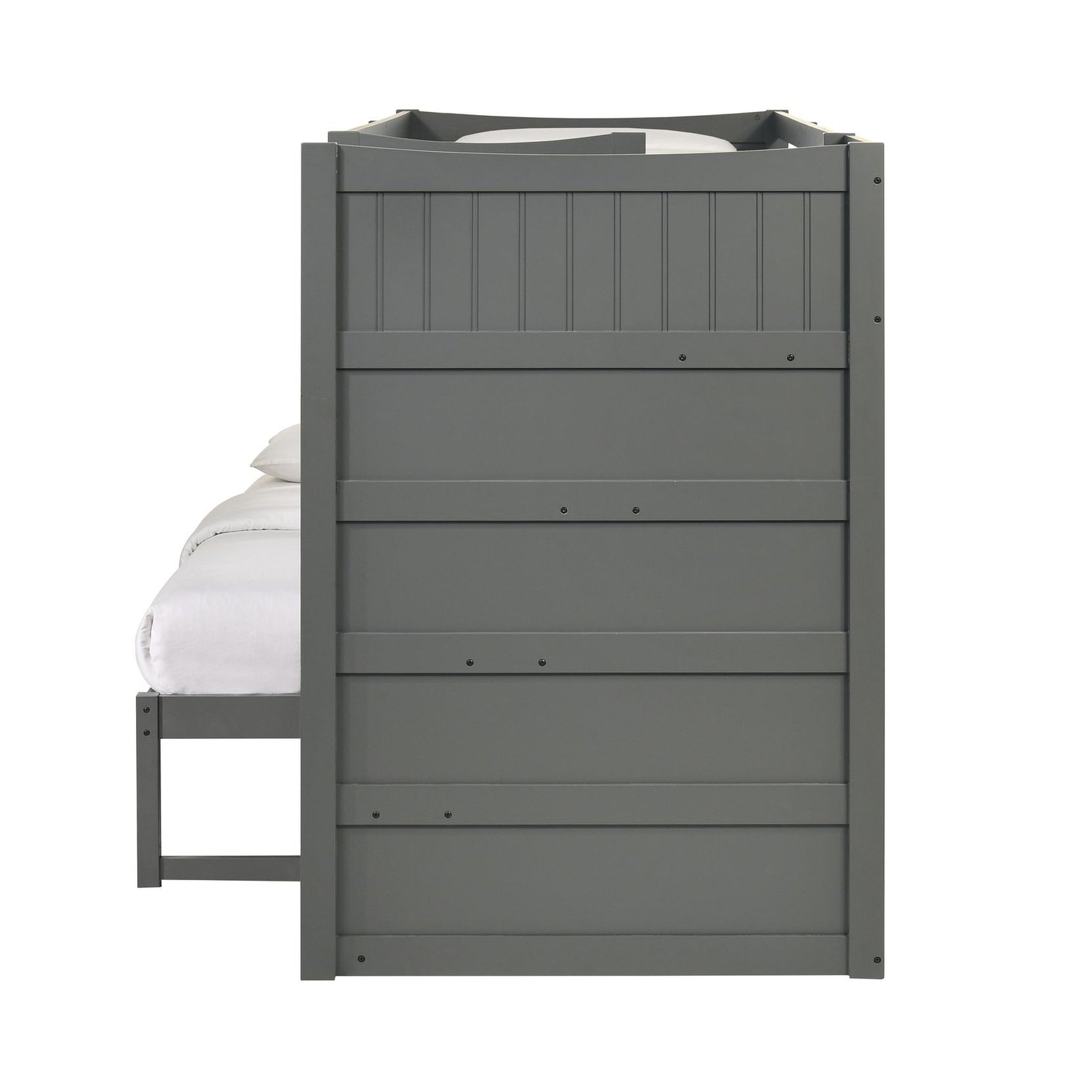 Sami Twin Over Full Step Bunk with Right HB in Grey