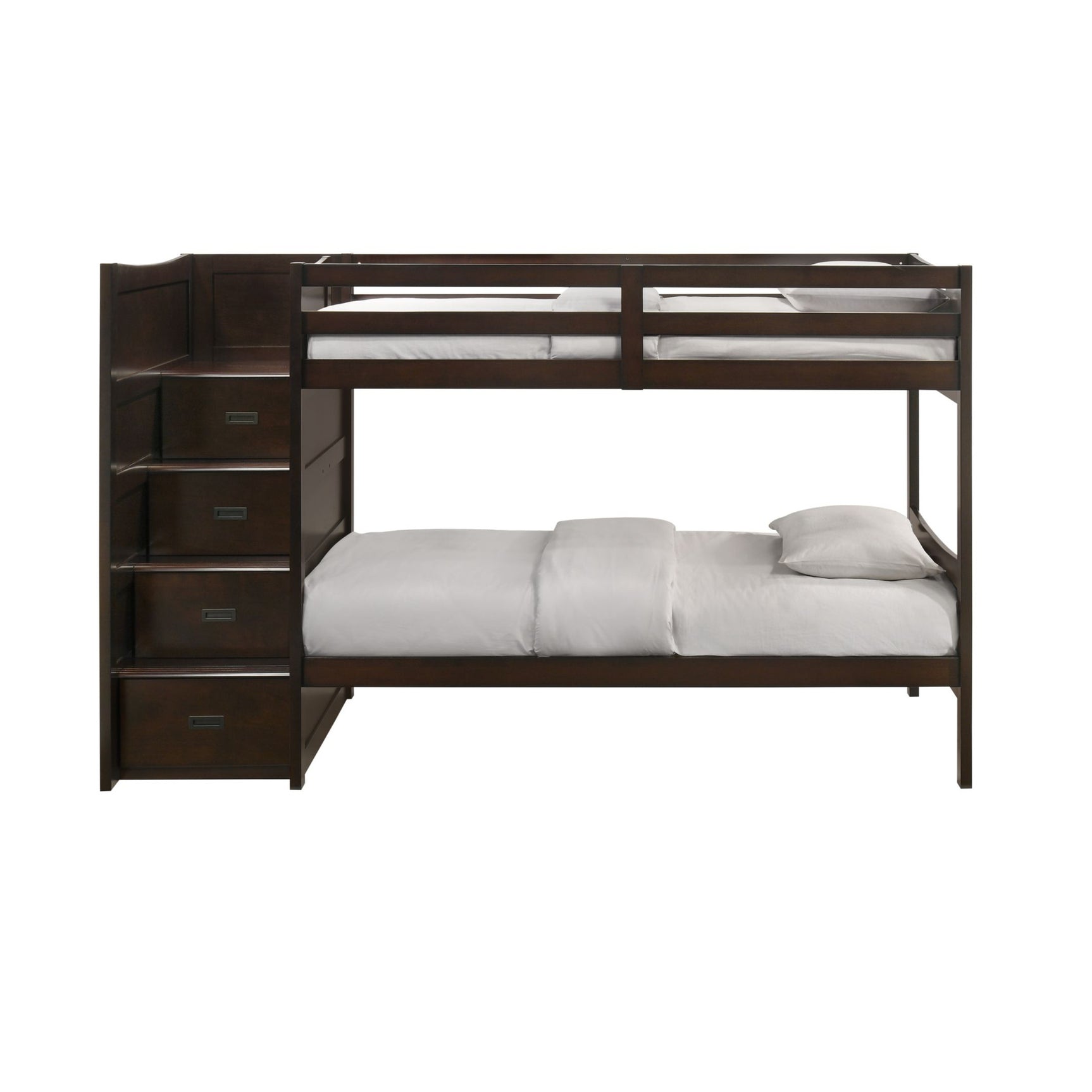Sami Twin Over Twin Step Bunk with Left HB in Espresso