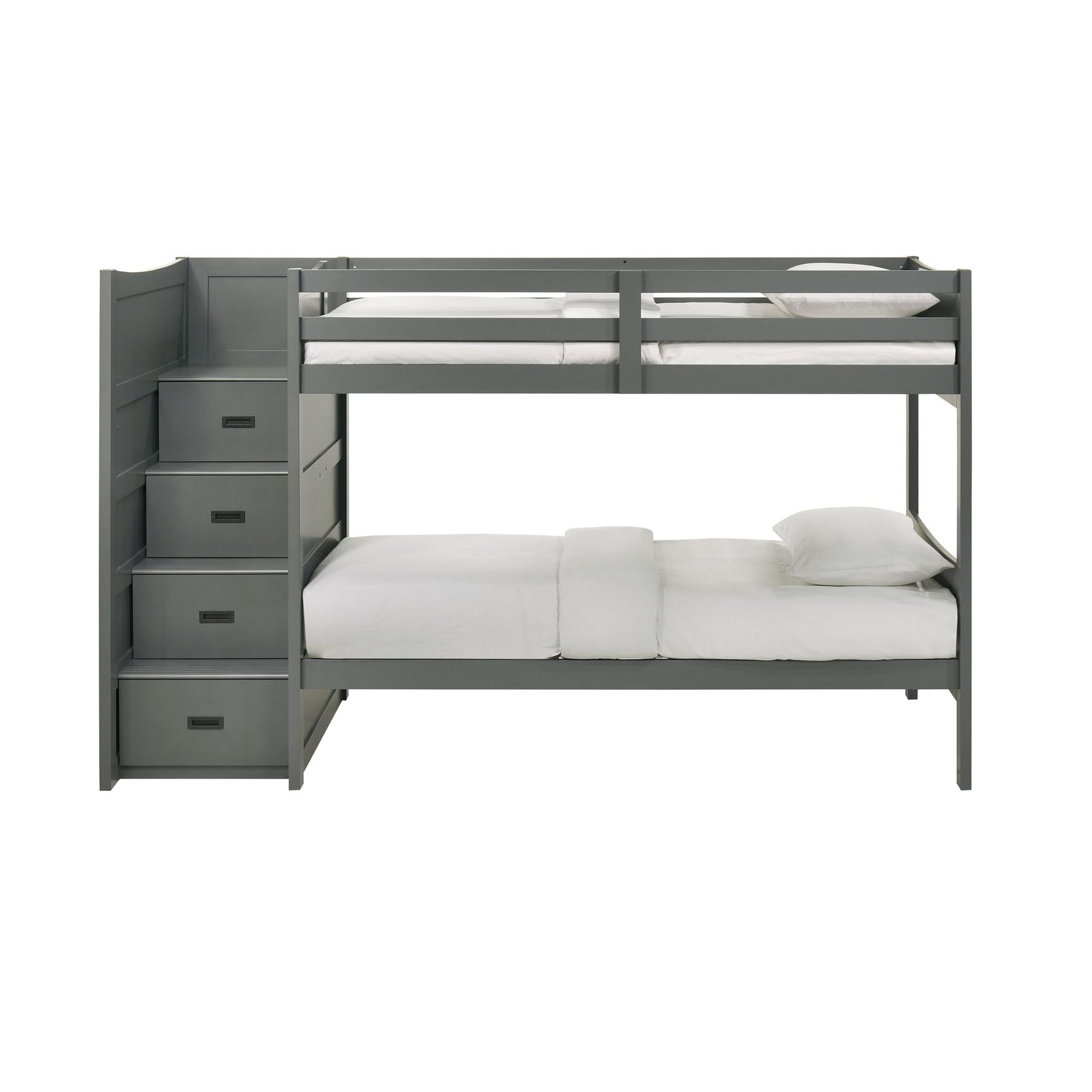 Sami Twin Over Twin Step Bunk with Left HB in Grey