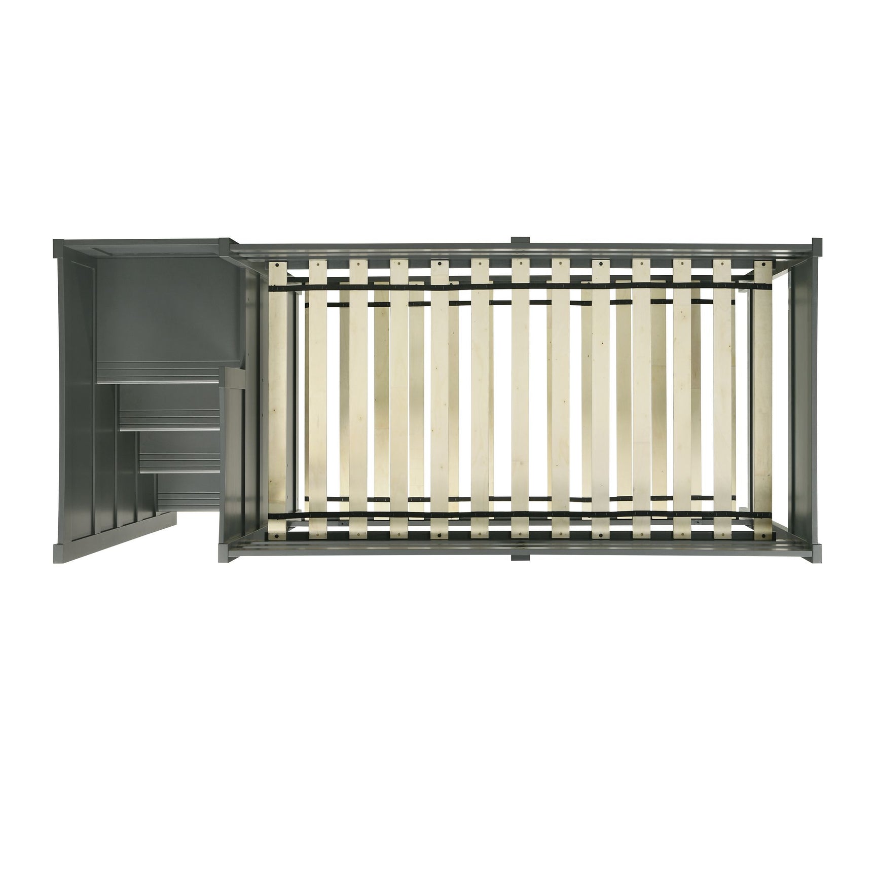 Sami Twin Over Twin Step Bunk with Left HB in Grey - Tampa Furniture Outlet