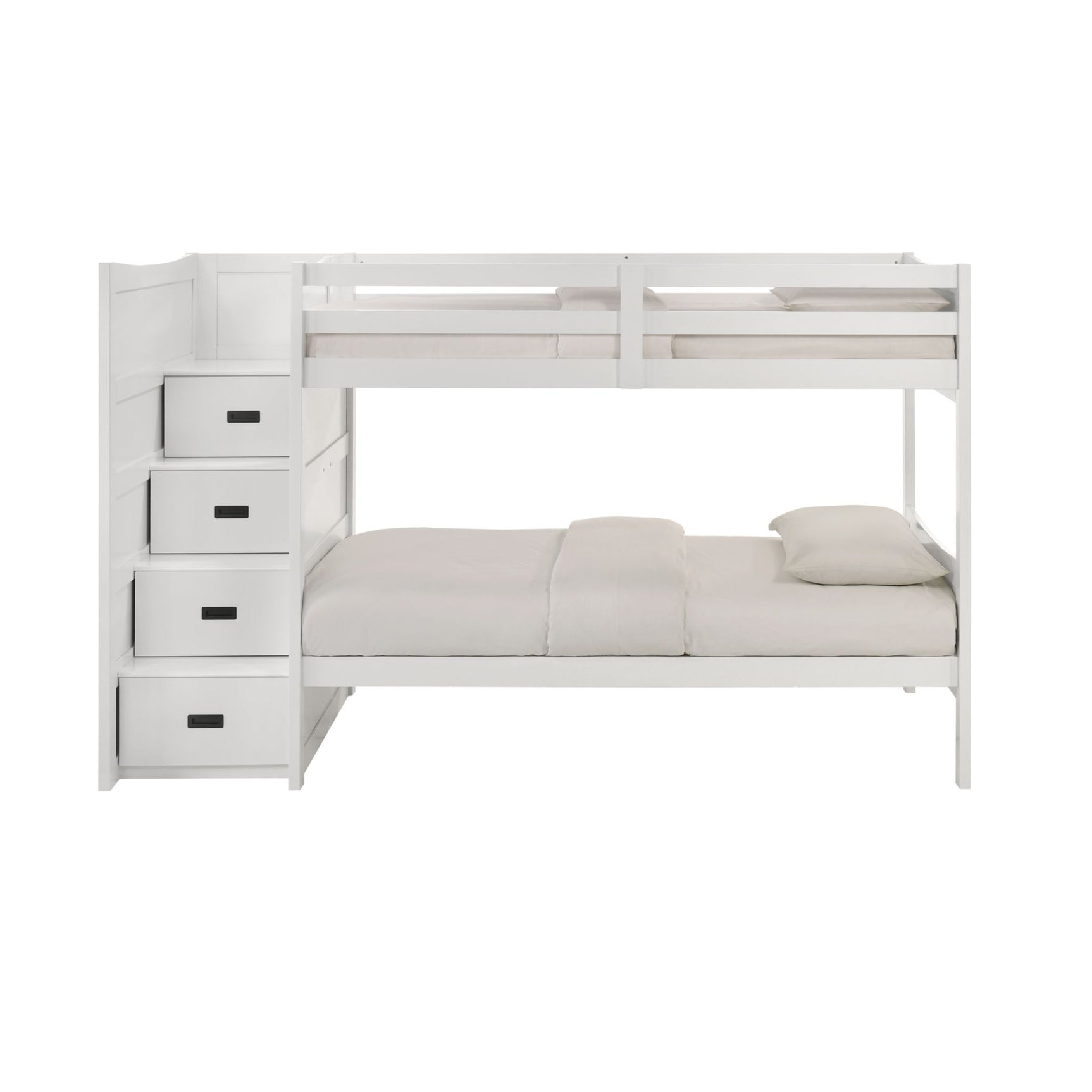 Sami Twin Over Twin Step Bunk with Left HB in White
