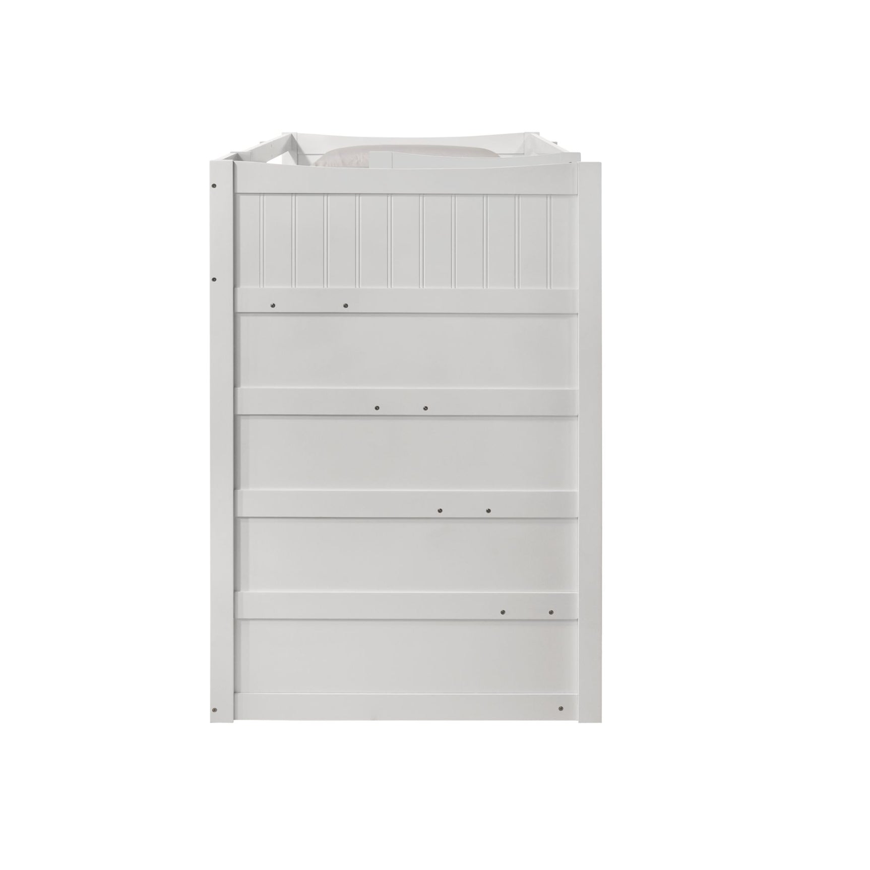 Sami Twin Over Twin Step Bunk with Left HB in White - Tampa Furniture Outlet