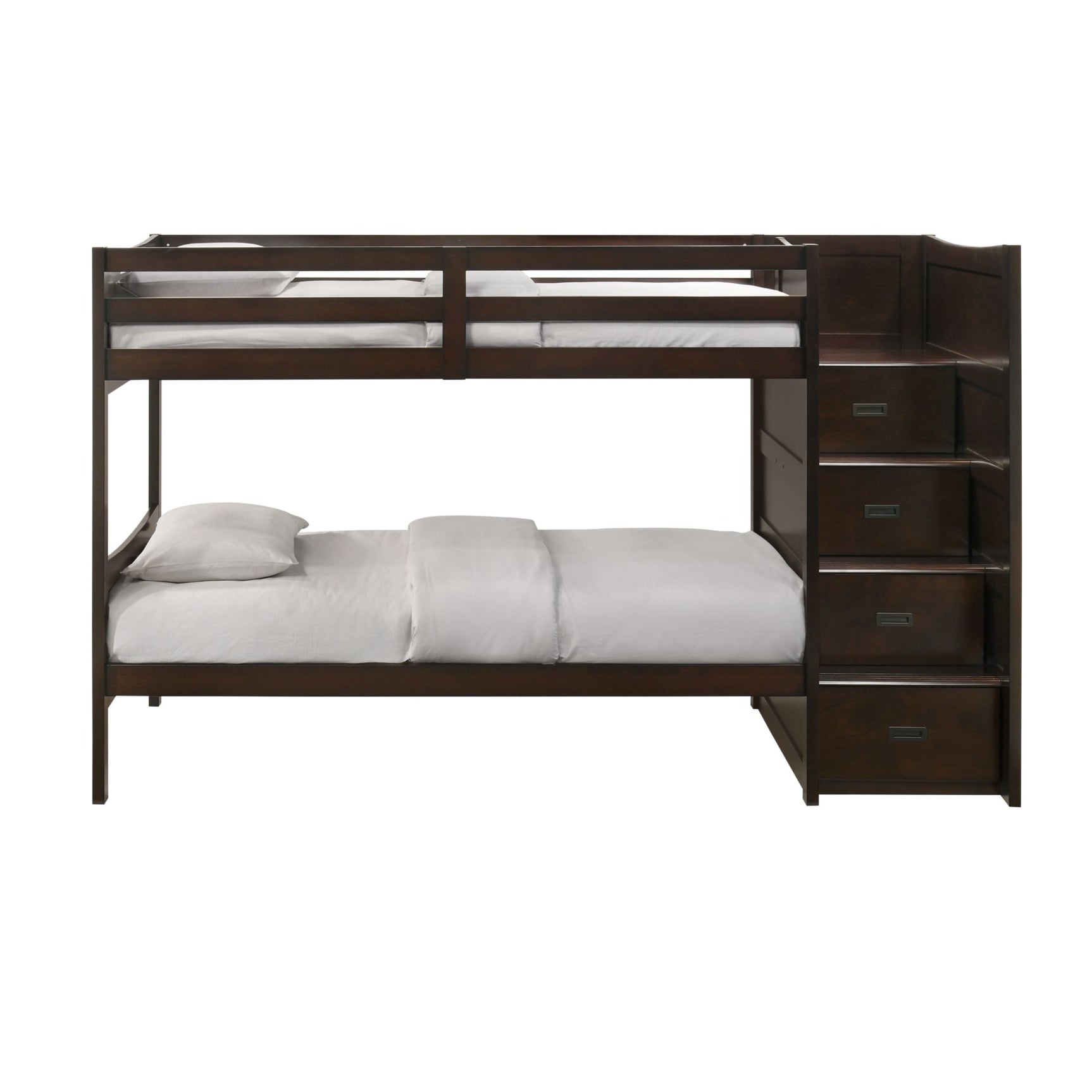 Sami Twin Over Twin Step Bunk with Right HB in Espresso - Tampa Furniture Outlet
