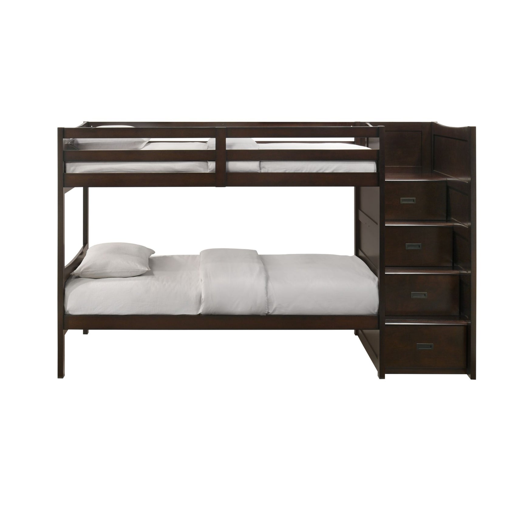 Sami Twin Over Twin Step Bunk with Right HB in Espresso