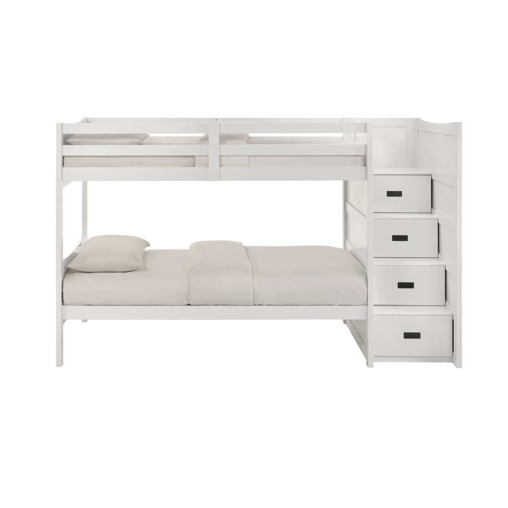 Sami Twin Over Twin Step Bunk with Right HB in White