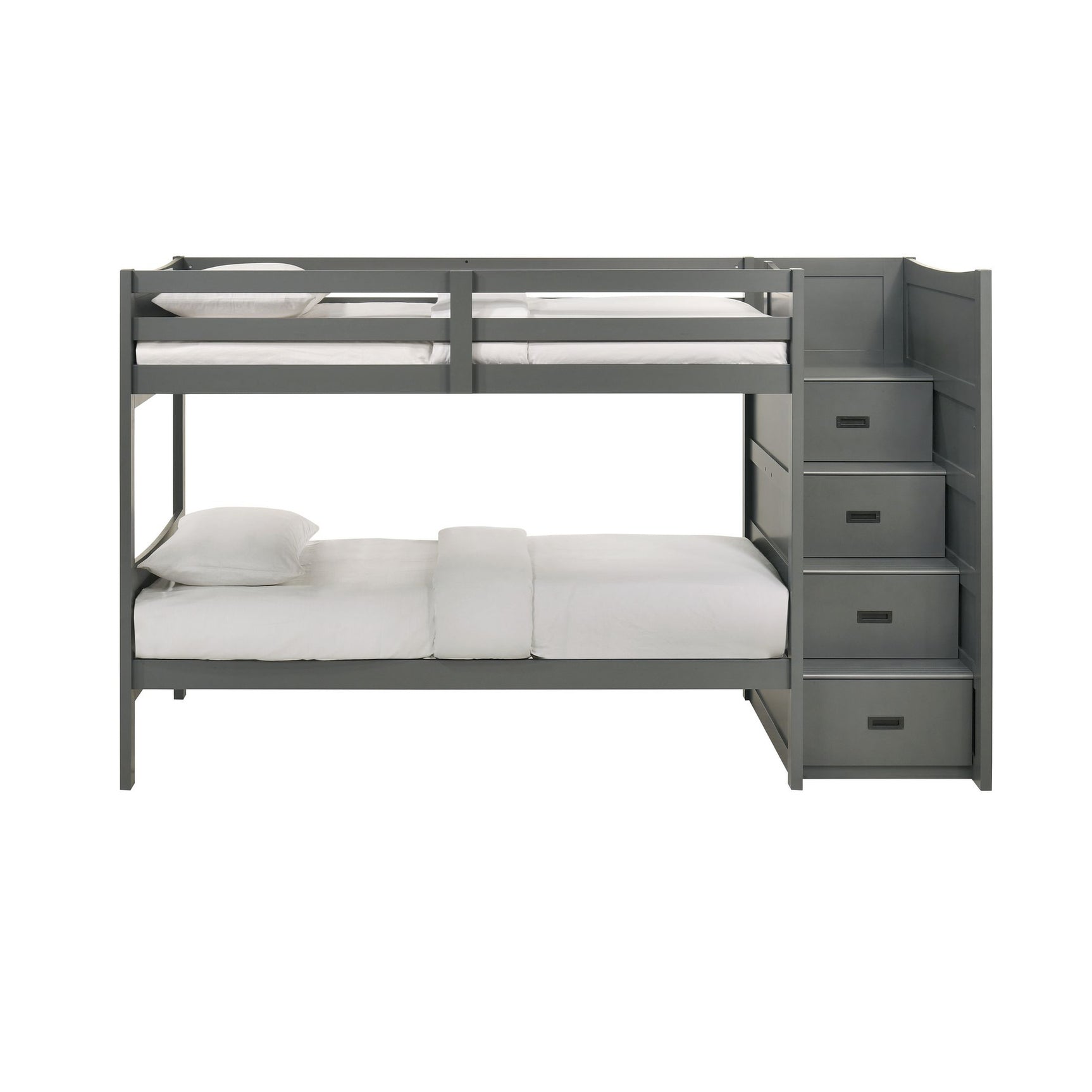 Sami Twin Over Twin Step Bunk with Right HB in Grey