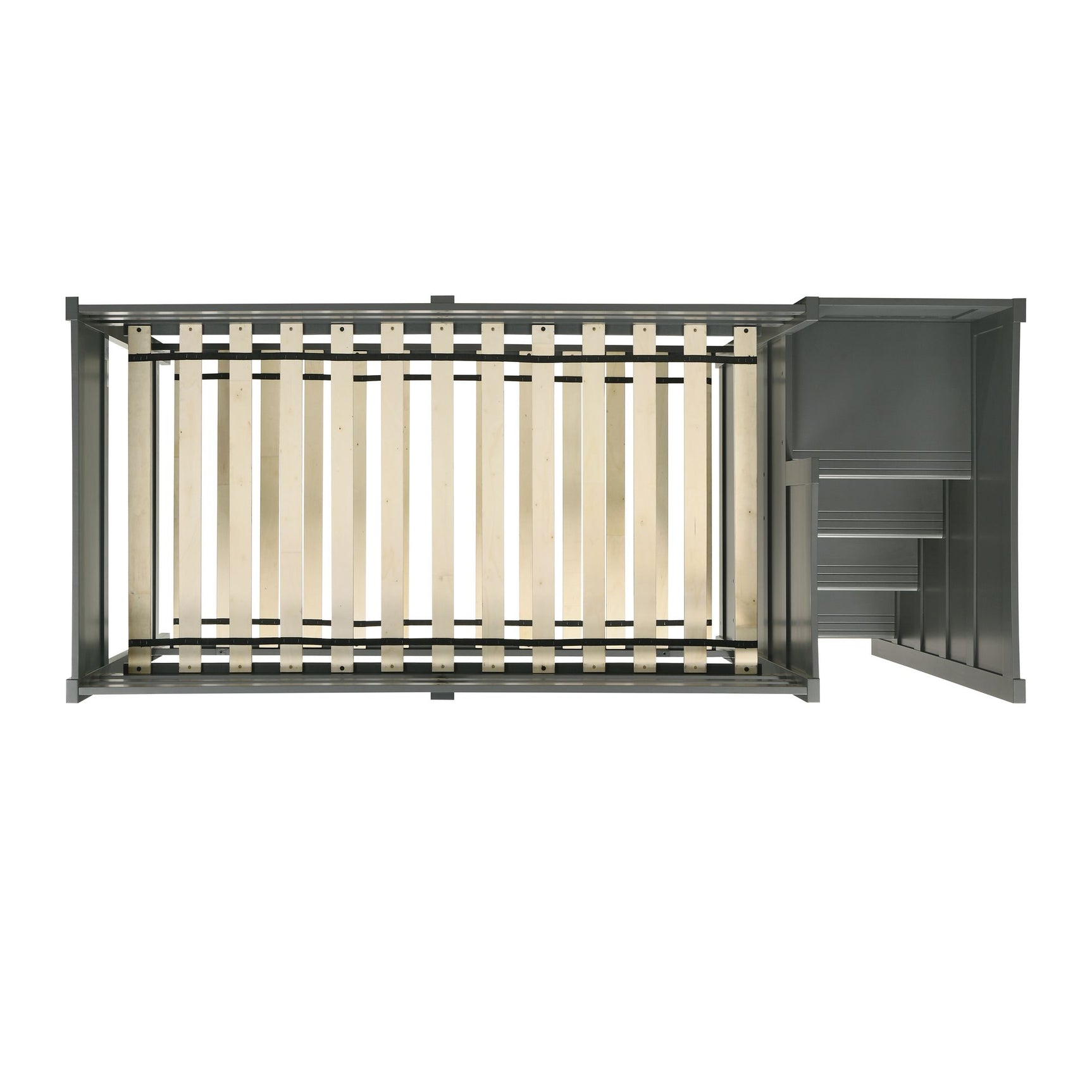 Sami Twin Over Twin Step Bunk with Right HB in Grey - Tampa Furniture Outlet