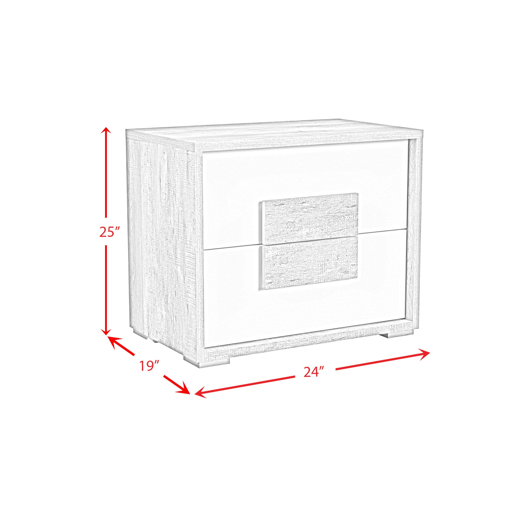 San Matteo 2-Drawer Nightstand with USB in Dual Tone - Tampa Furniture Outlet