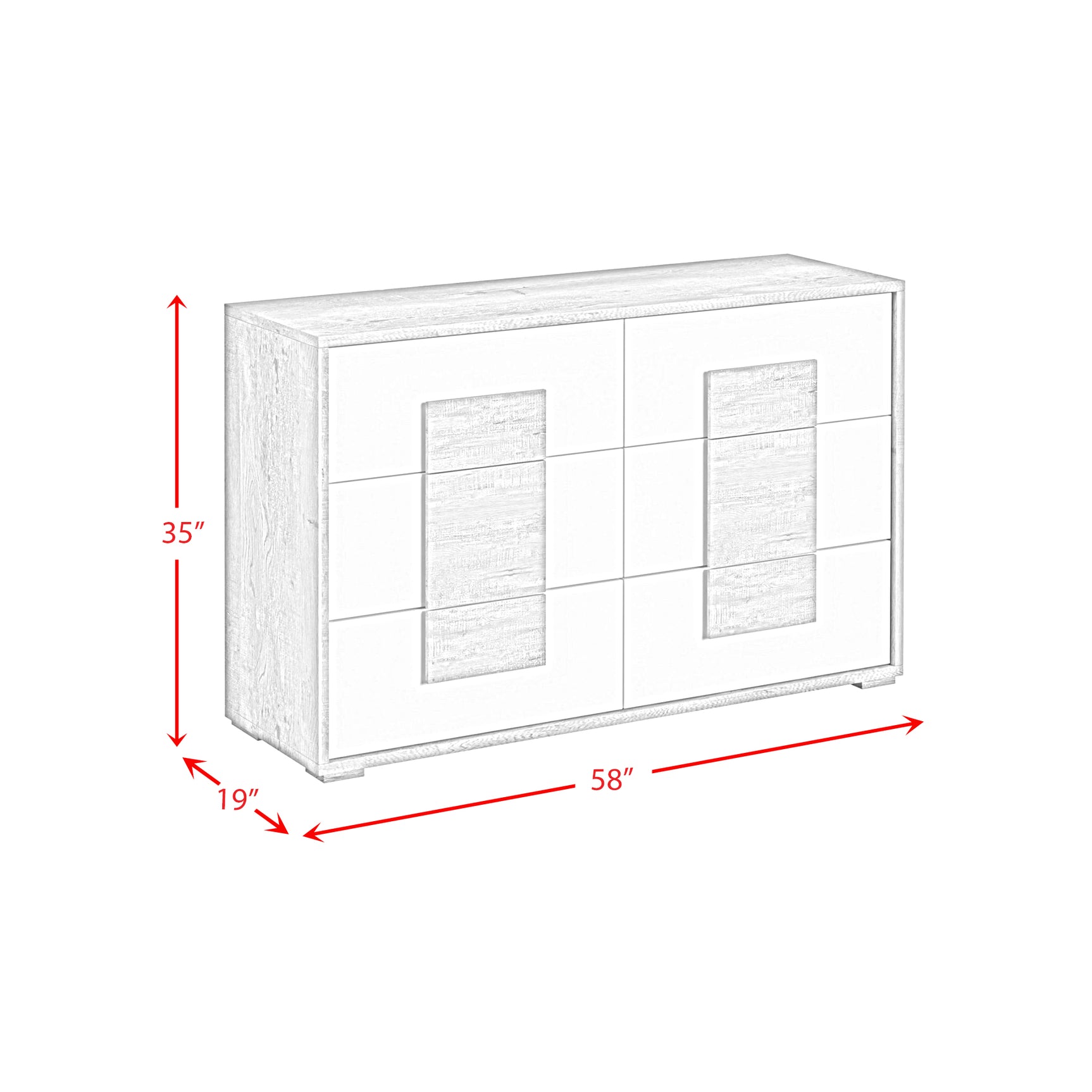 San Matteo 6-Drawer Dresser in Dual Tone - Tampa Furniture Outlet