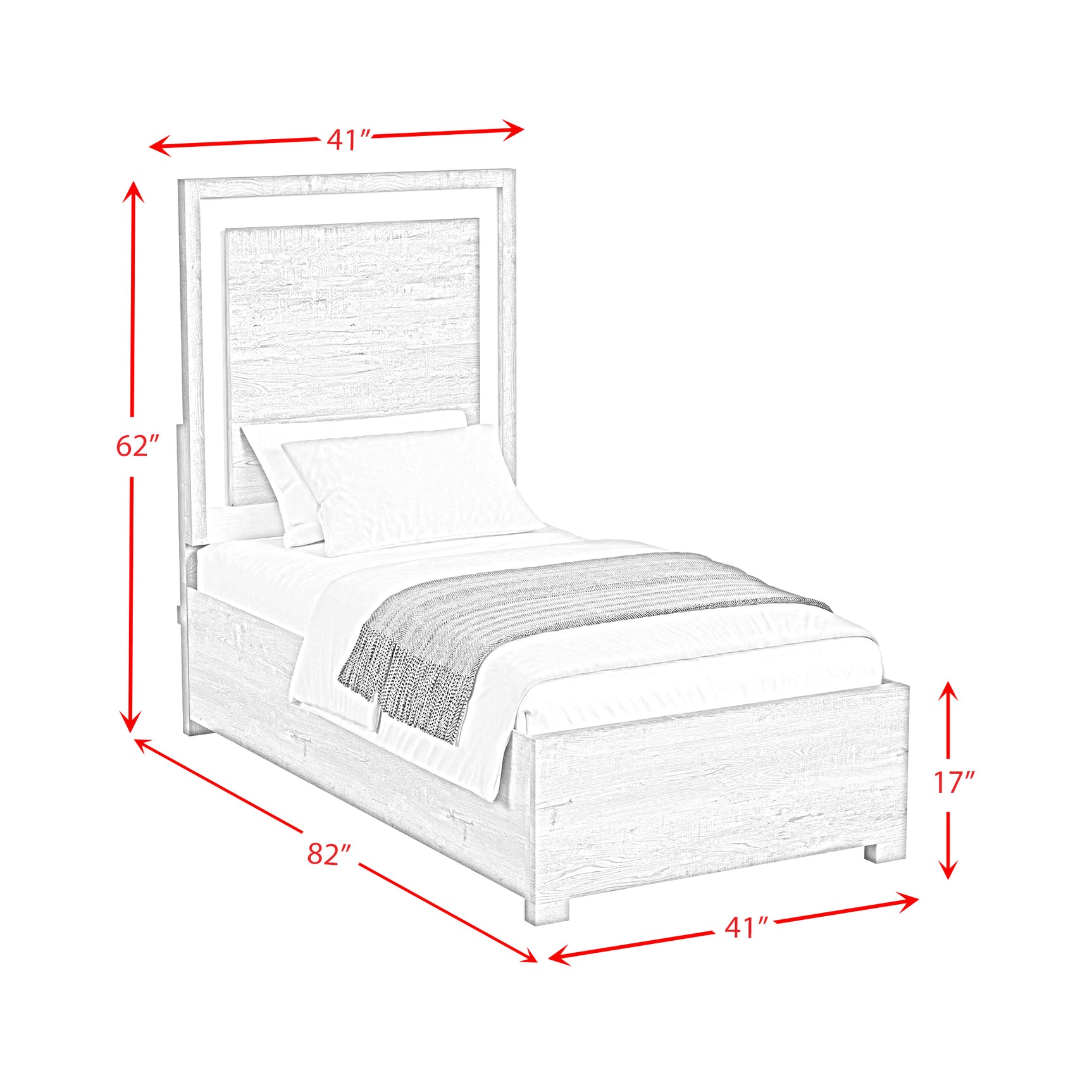 San Matteo Twin Bed with LED in Dual Tone - Tampa Furniture Outlet
