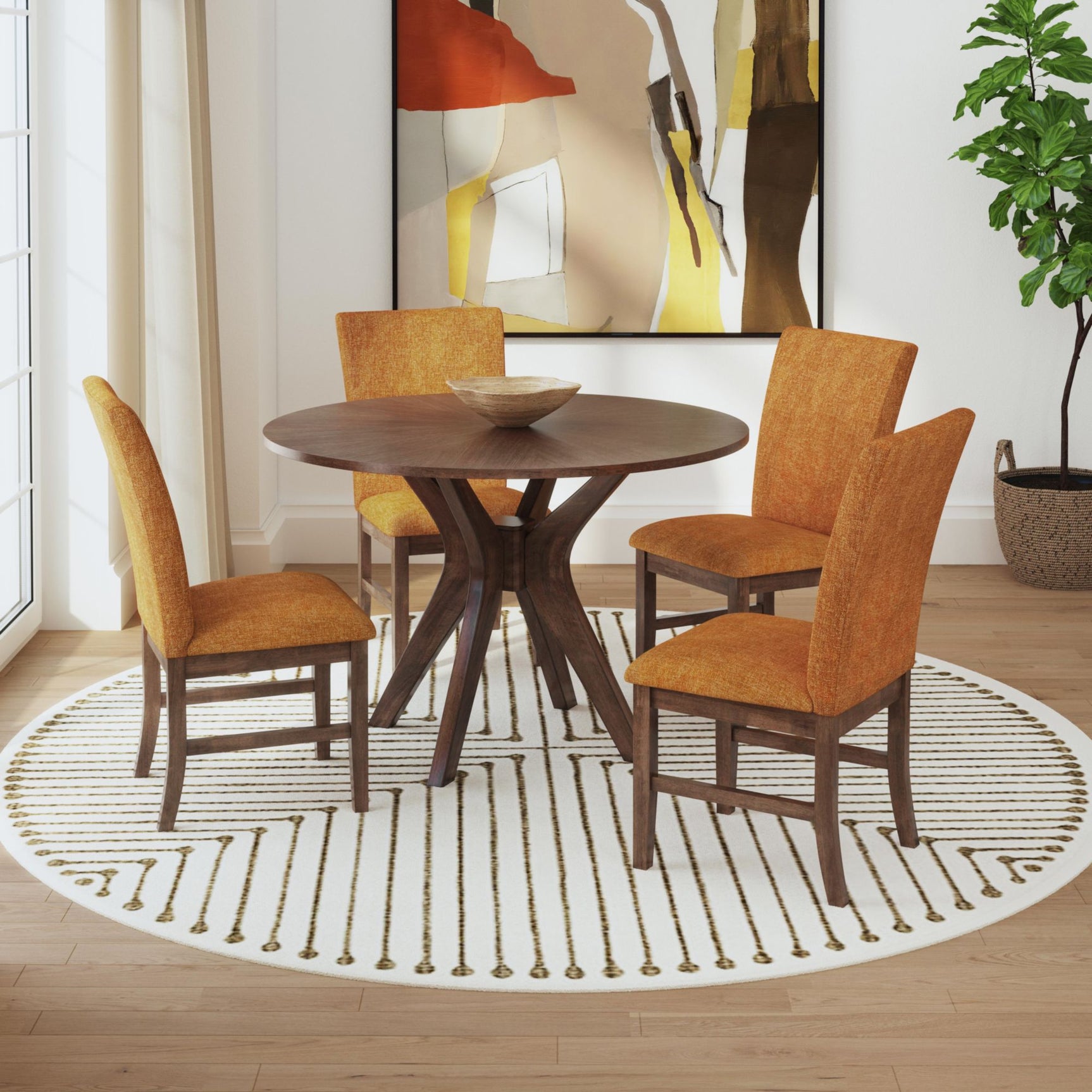 Santa Barbara Round Dining Table in Walnut - Tampa Furniture Outlet