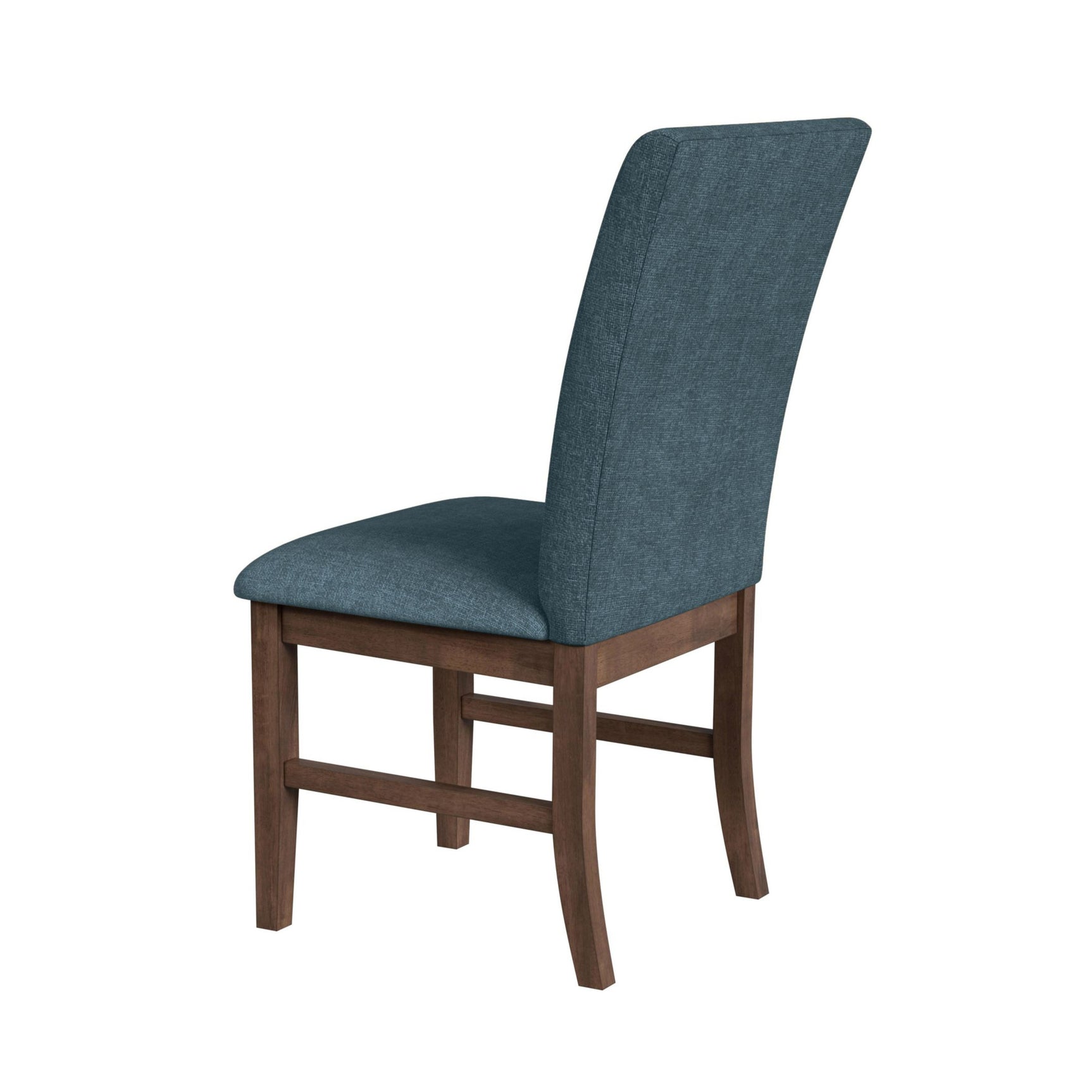 Santa Barbara Dining Side Chair with Denim Blue Fabric in Walnut (2 Per Carton)