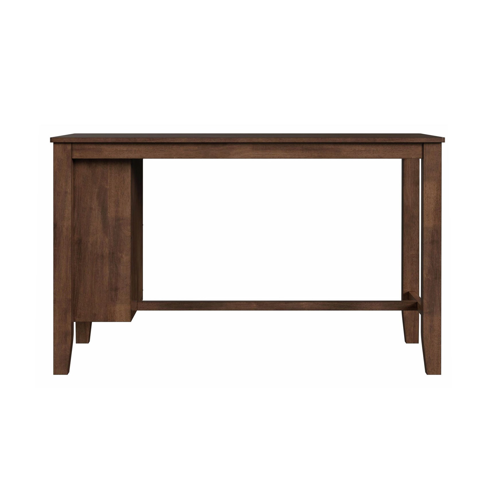 Santa Barbara Kitchen Island & 2 Counter Stools with Dark Grey Fabric in Walnut