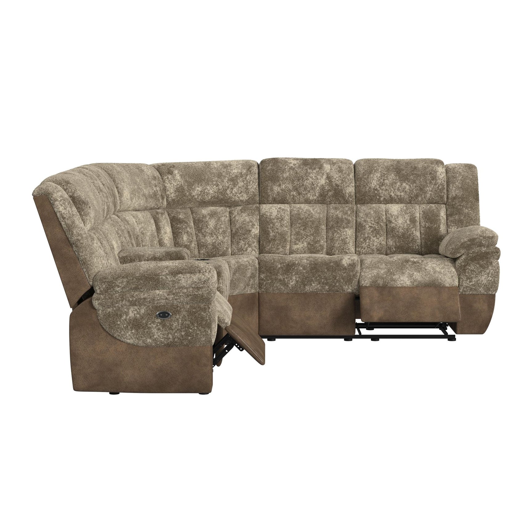 Santorini LHF Power Motion Recliner in Dillon/Shire Cappuccino - Tampa Furniture Outlet