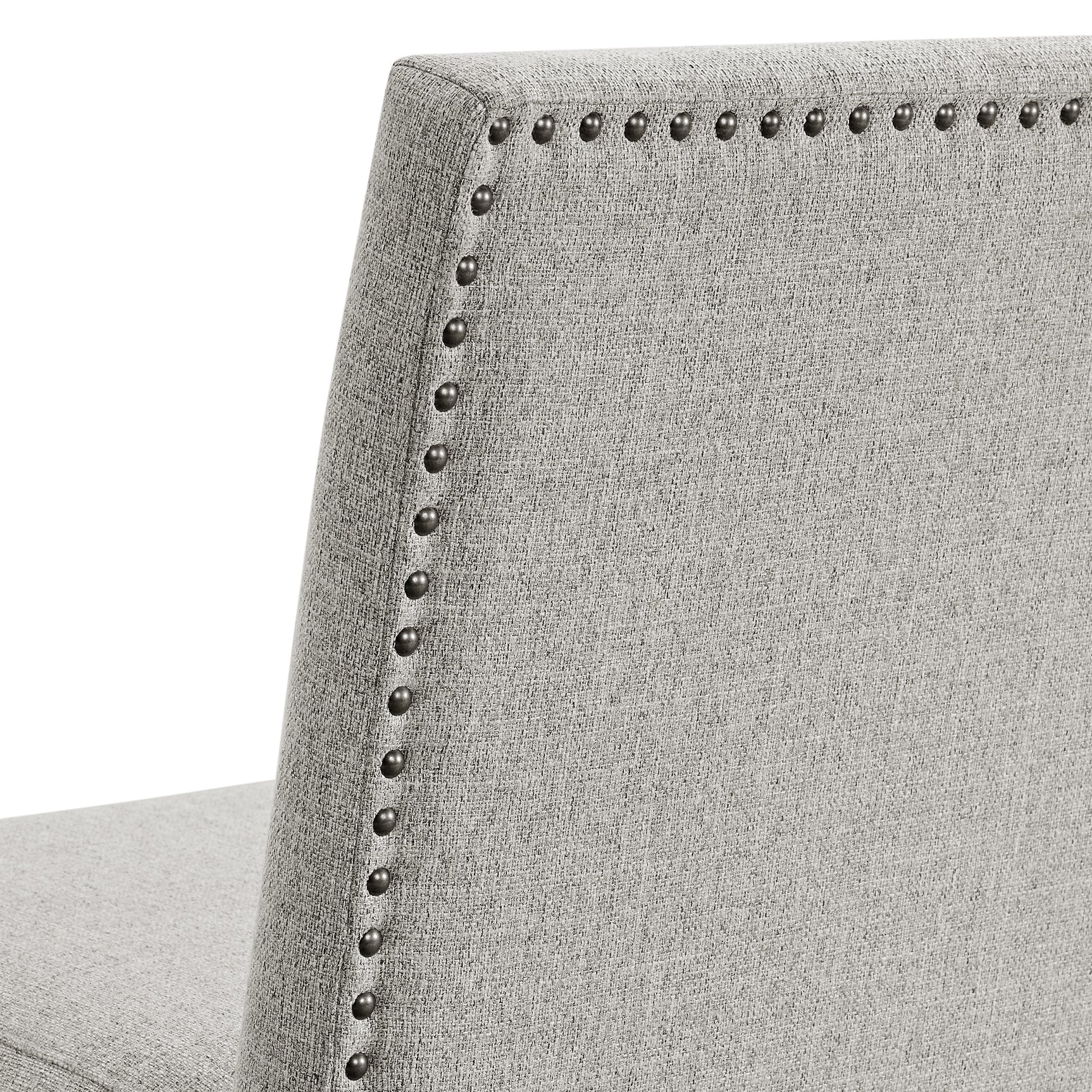 Seneca Counter Corner Bench with Upholstered Back and Grey Fabric in Brown - Tampa Furniture Outlet