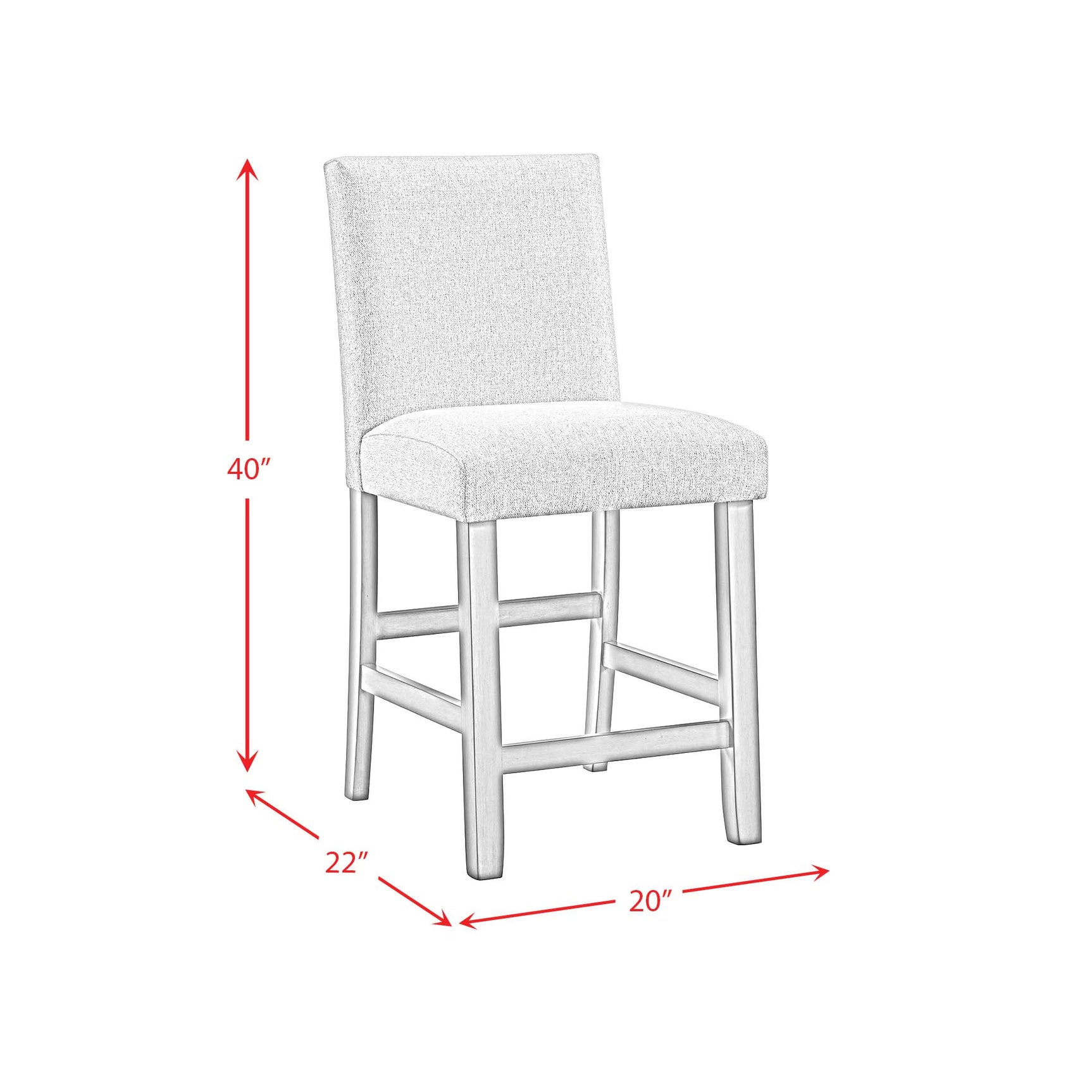 Seneca Counter Side Chair with Grey Fabric in Grey (2 Per Carton) - Tampa Furniture Outlet