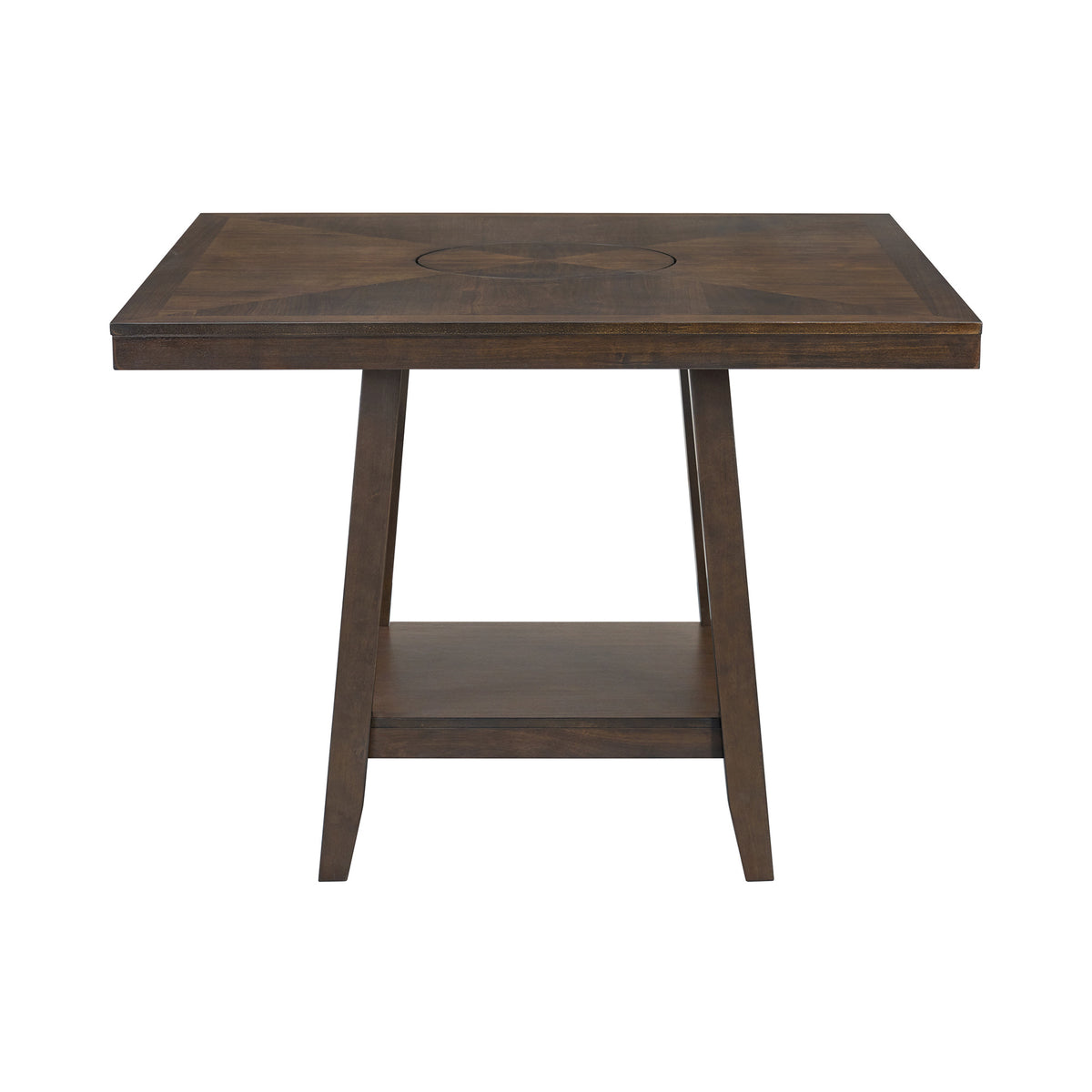 Seneca Square Counter Table with Lazy Susan in Brown