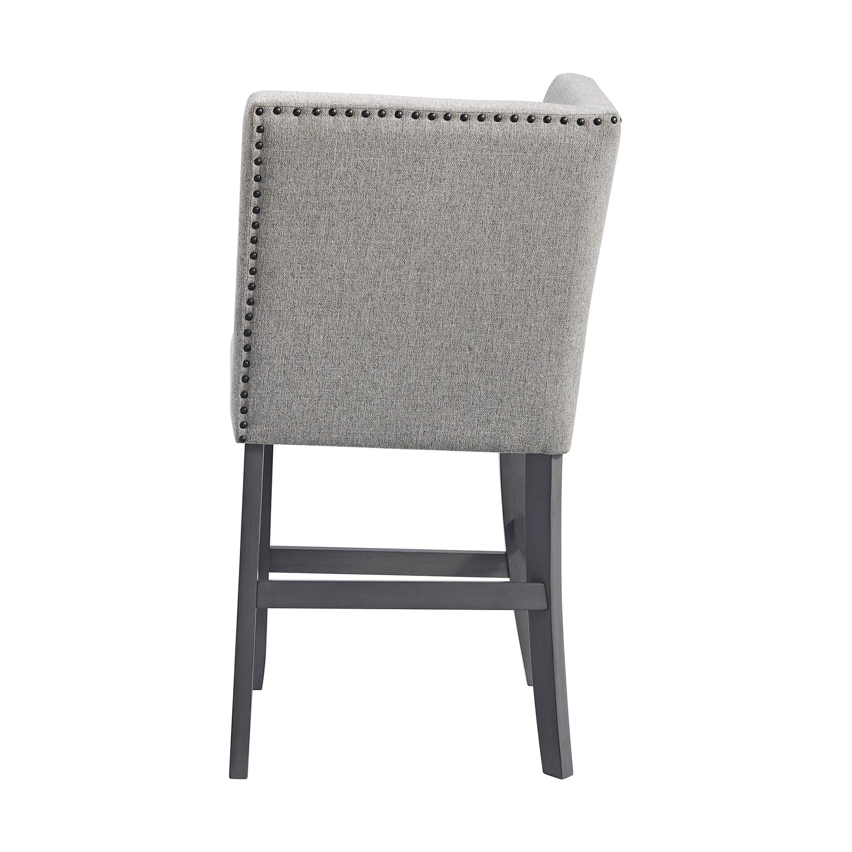Seneca Counter Corner Bench with Upholstered Back and Grey Fabric in Grey - Tampa Furniture Outlet