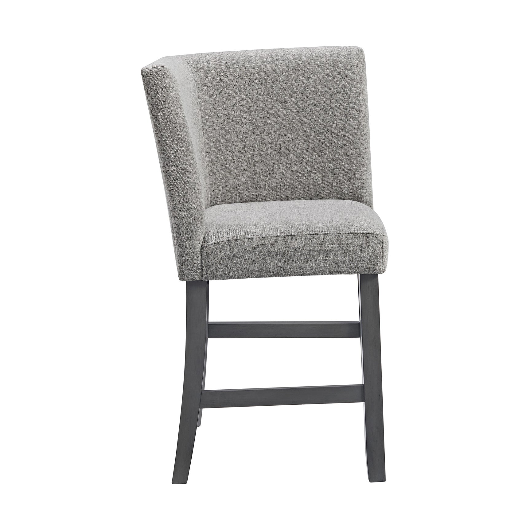Seneca Counter Corner Bench with Upholstered Back and Grey Fabric in Grey - Tampa Furniture Outlet