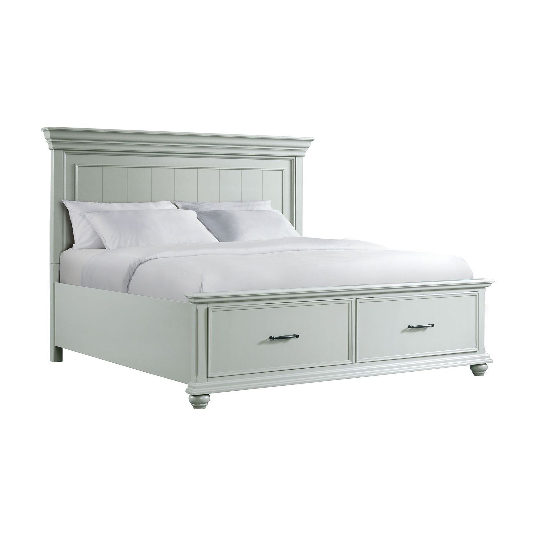 Slater King Platform Storage Bed in Grey - Tampa Furniture Outlet