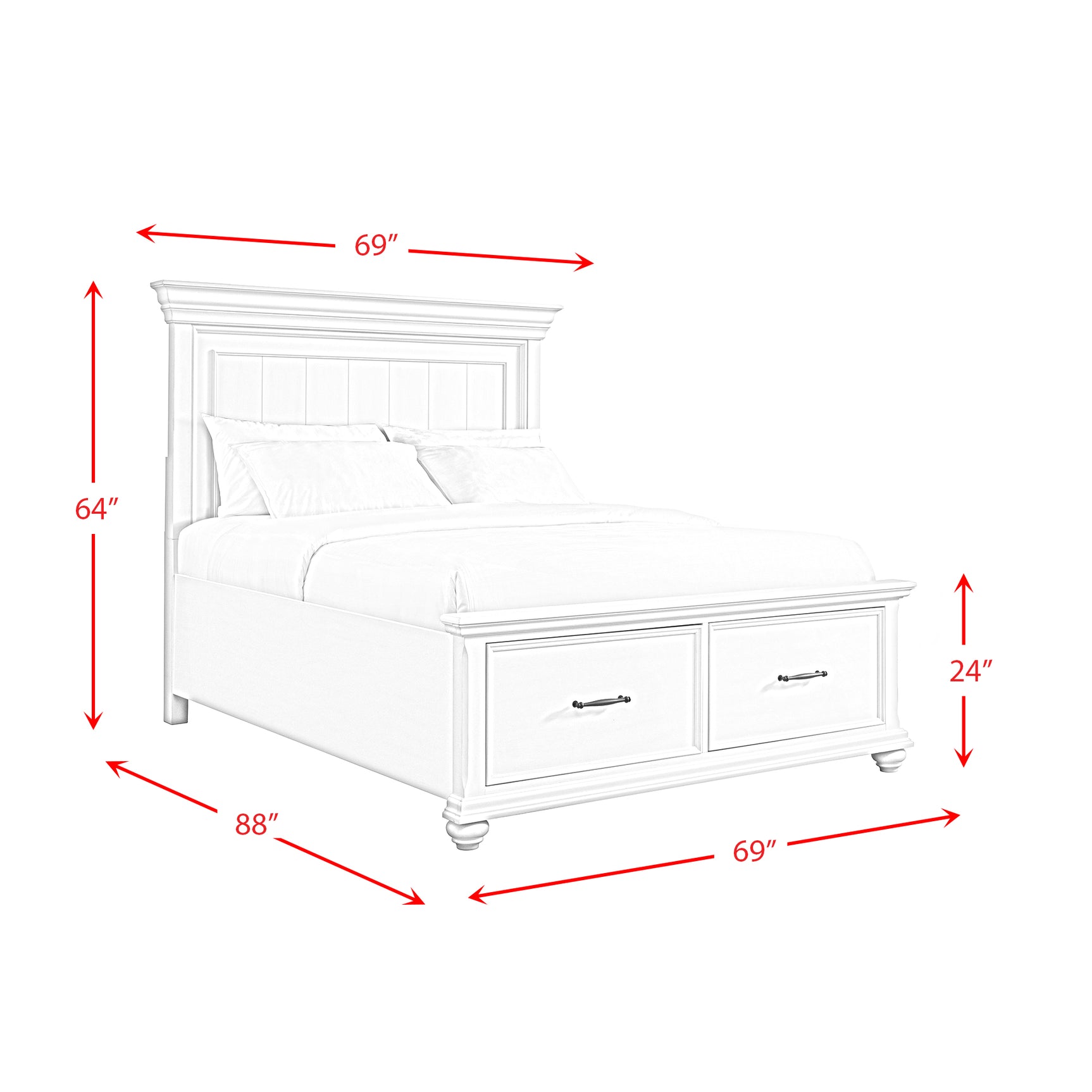 Slater Queen Bed in Antique White - Tampa Furniture Outlet