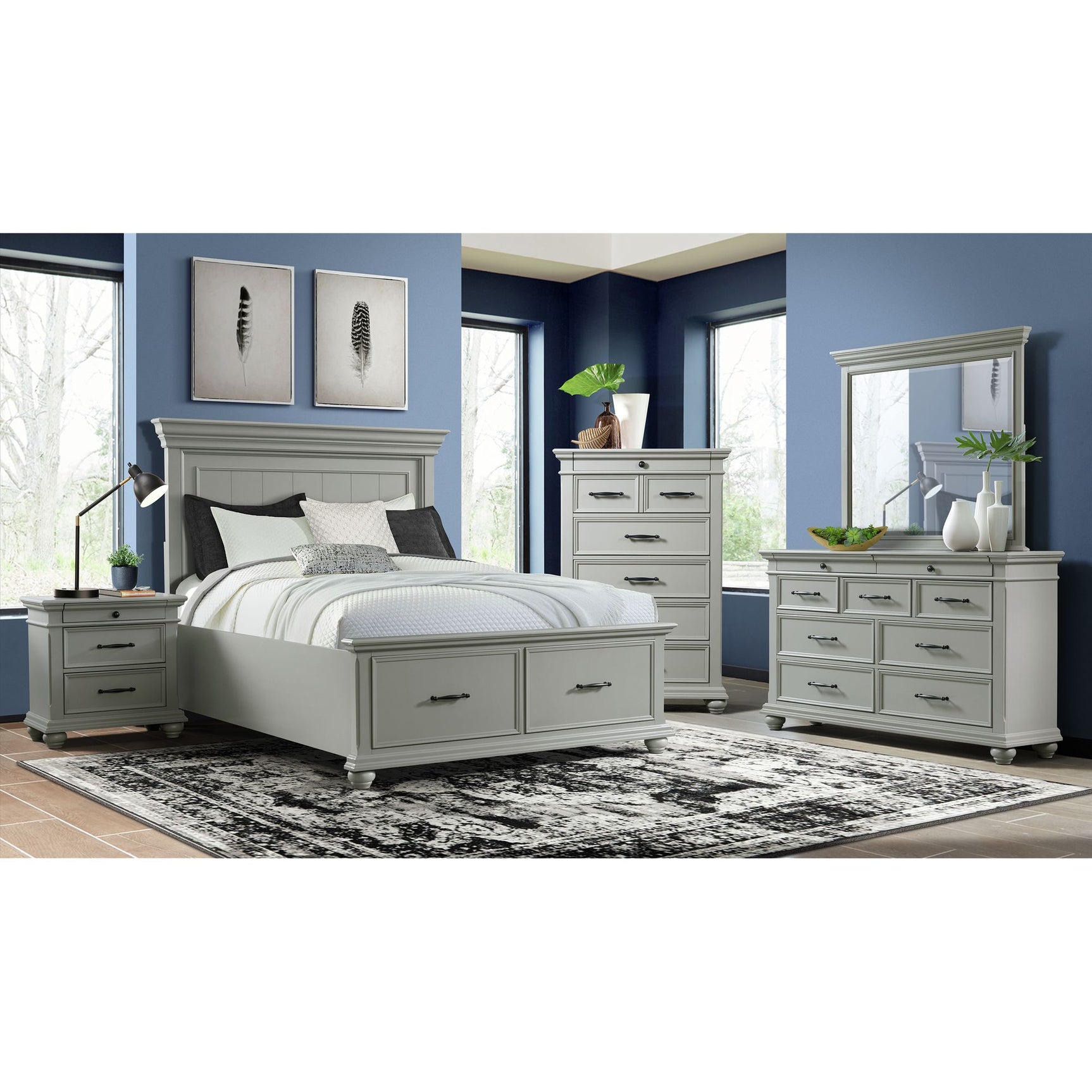 Slater Nightstand w/USB Grey – SKU SR300NS | Elements