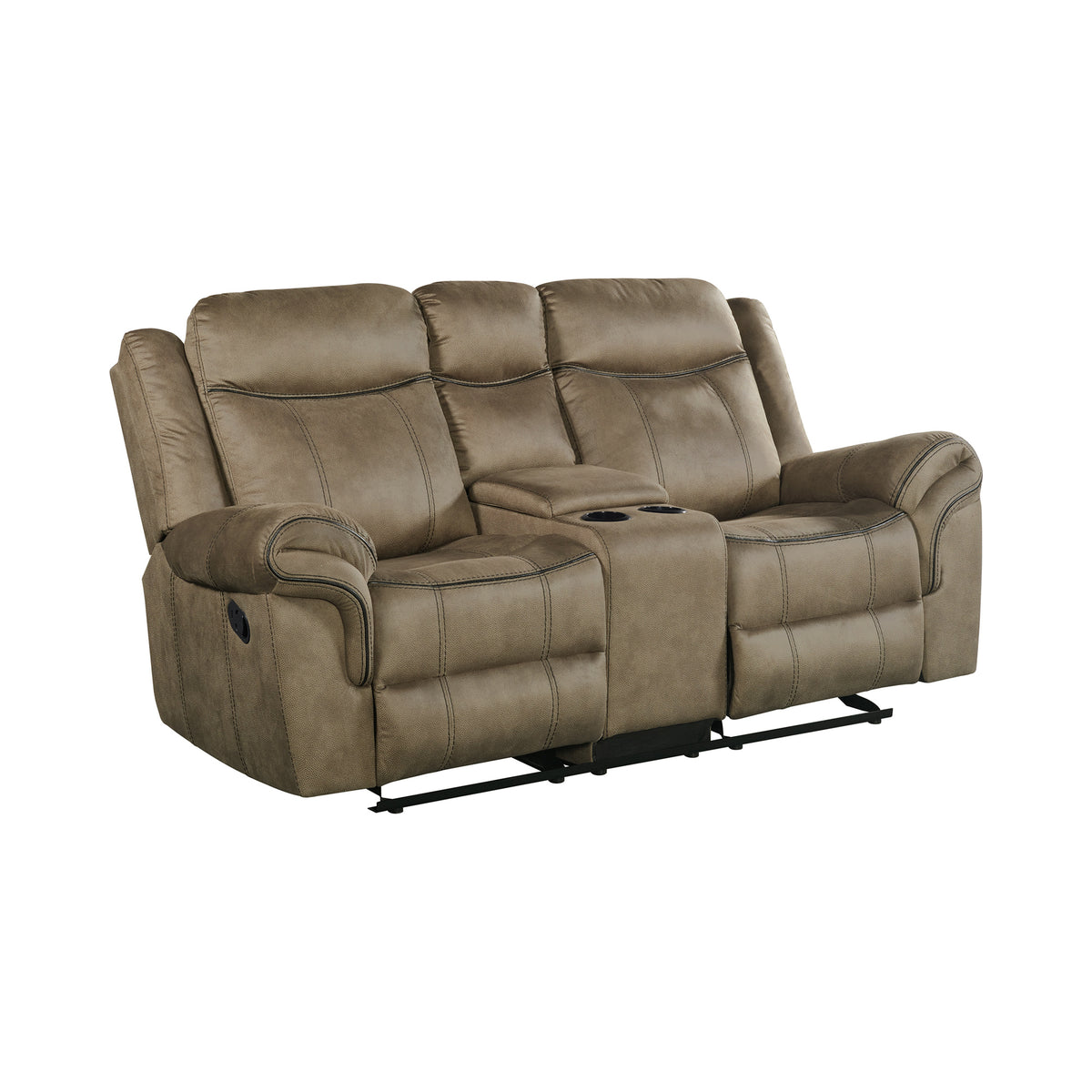 Sorrento Motion Loveseat with Console in T101 Brown