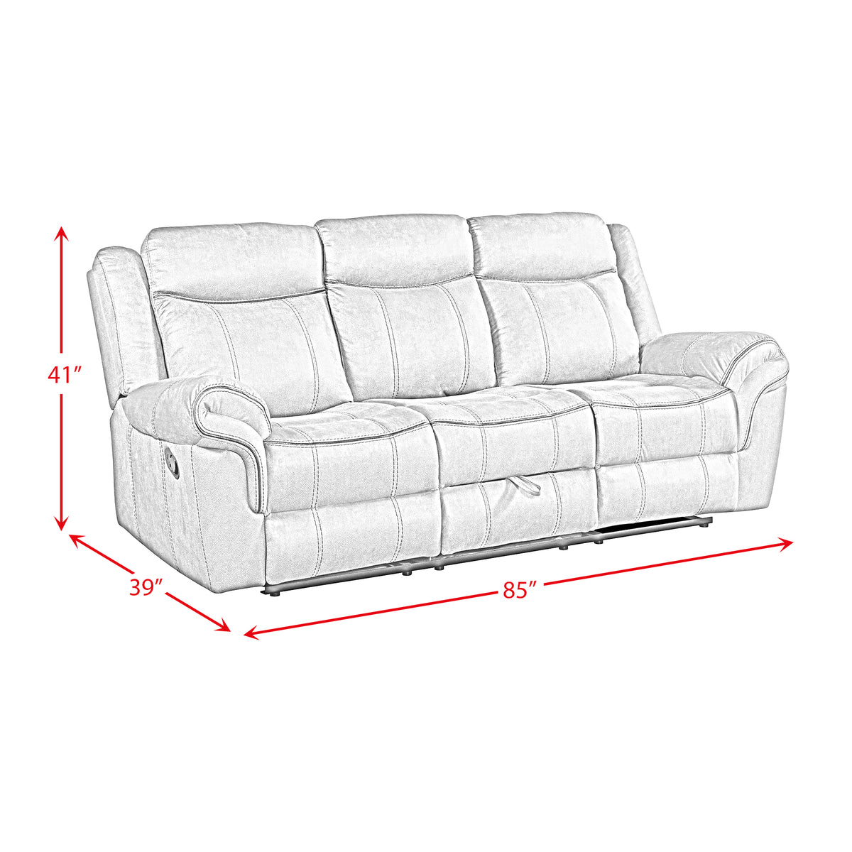 Sorrento Motion Sofa with Dropdown in FB367 Charcoal