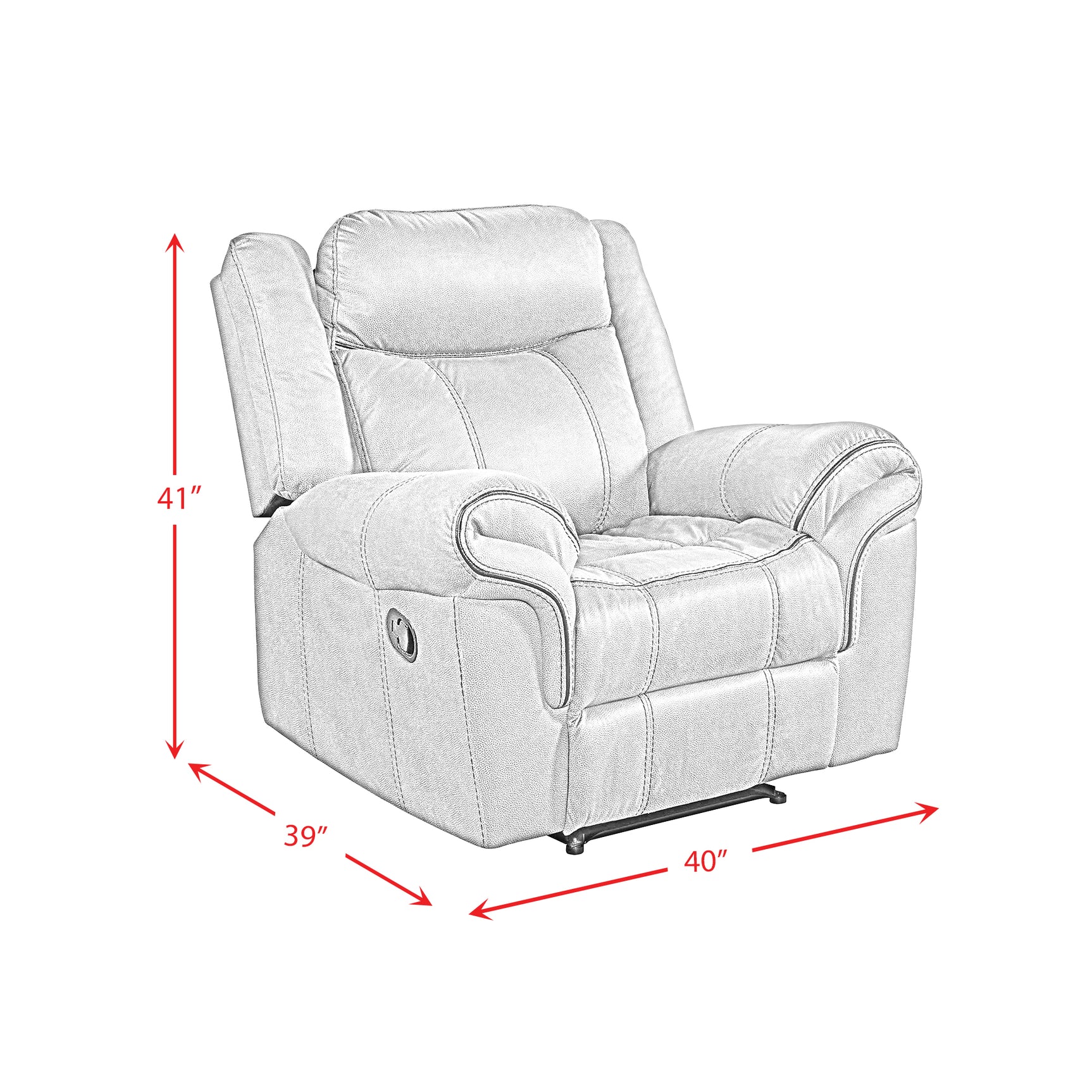 Sorrento Glider Recliner in FB367 Charcoal - Tampa Furniture Outlet
